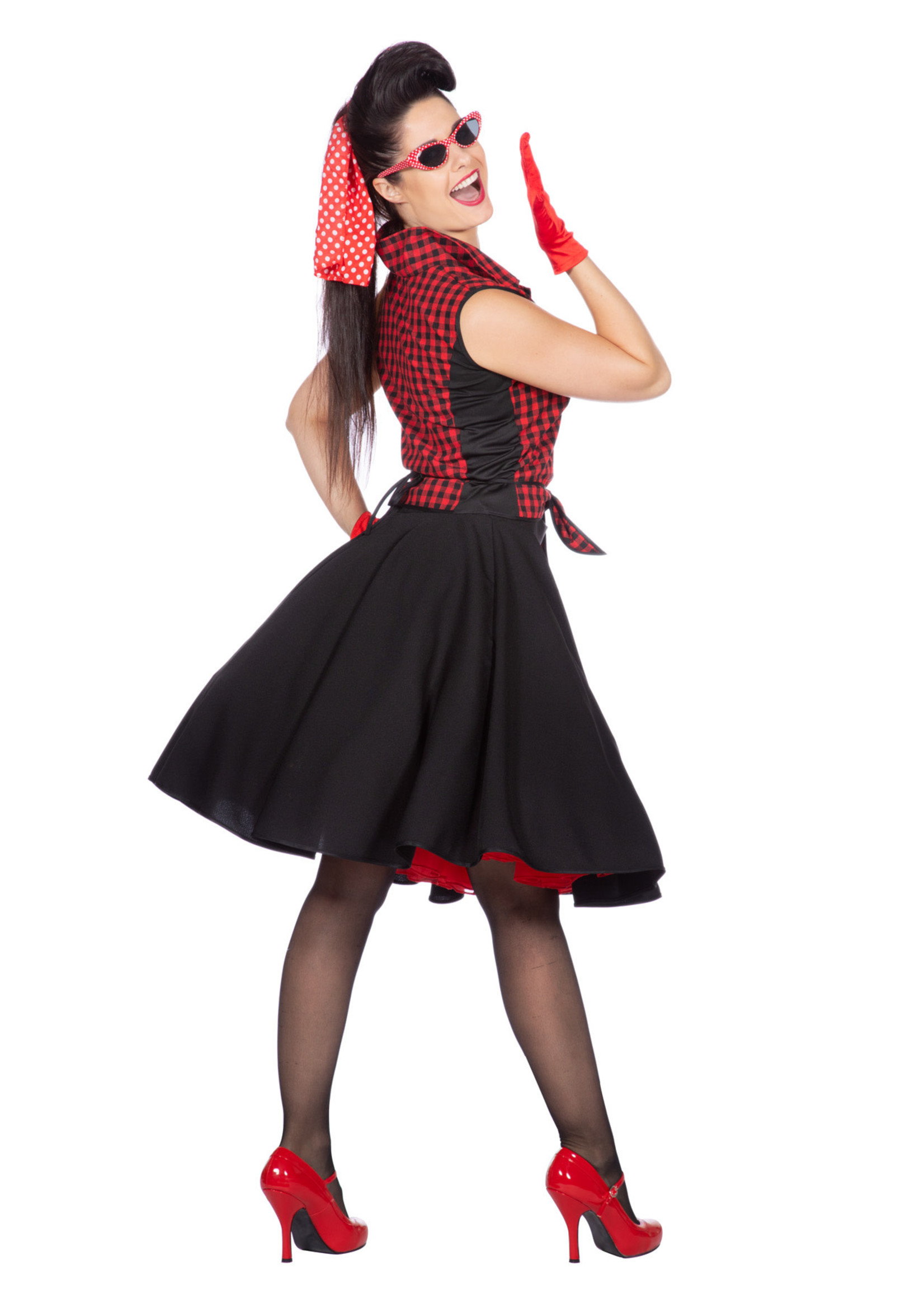 Feestkleding Breda Jurk Rockabilly Rizzo rood zwart