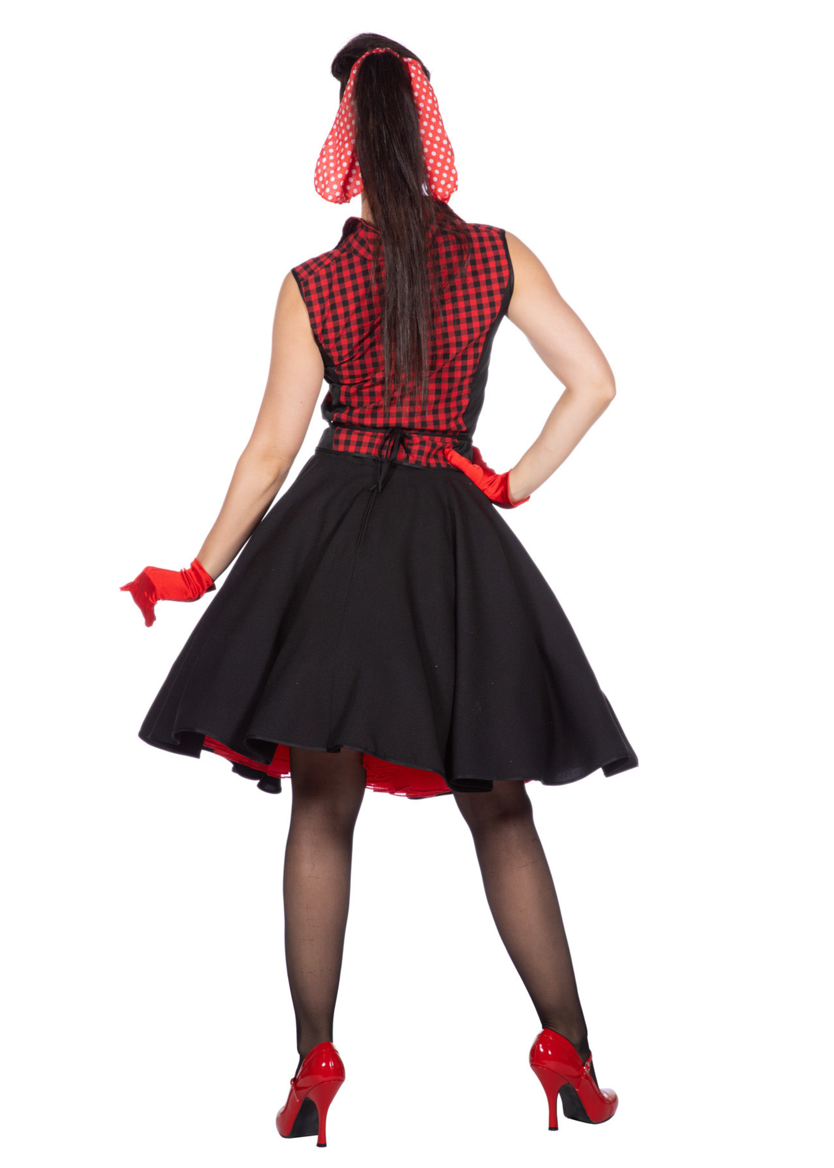 Feestkleding Breda Jurk Rockabilly Rizzo rood zwart