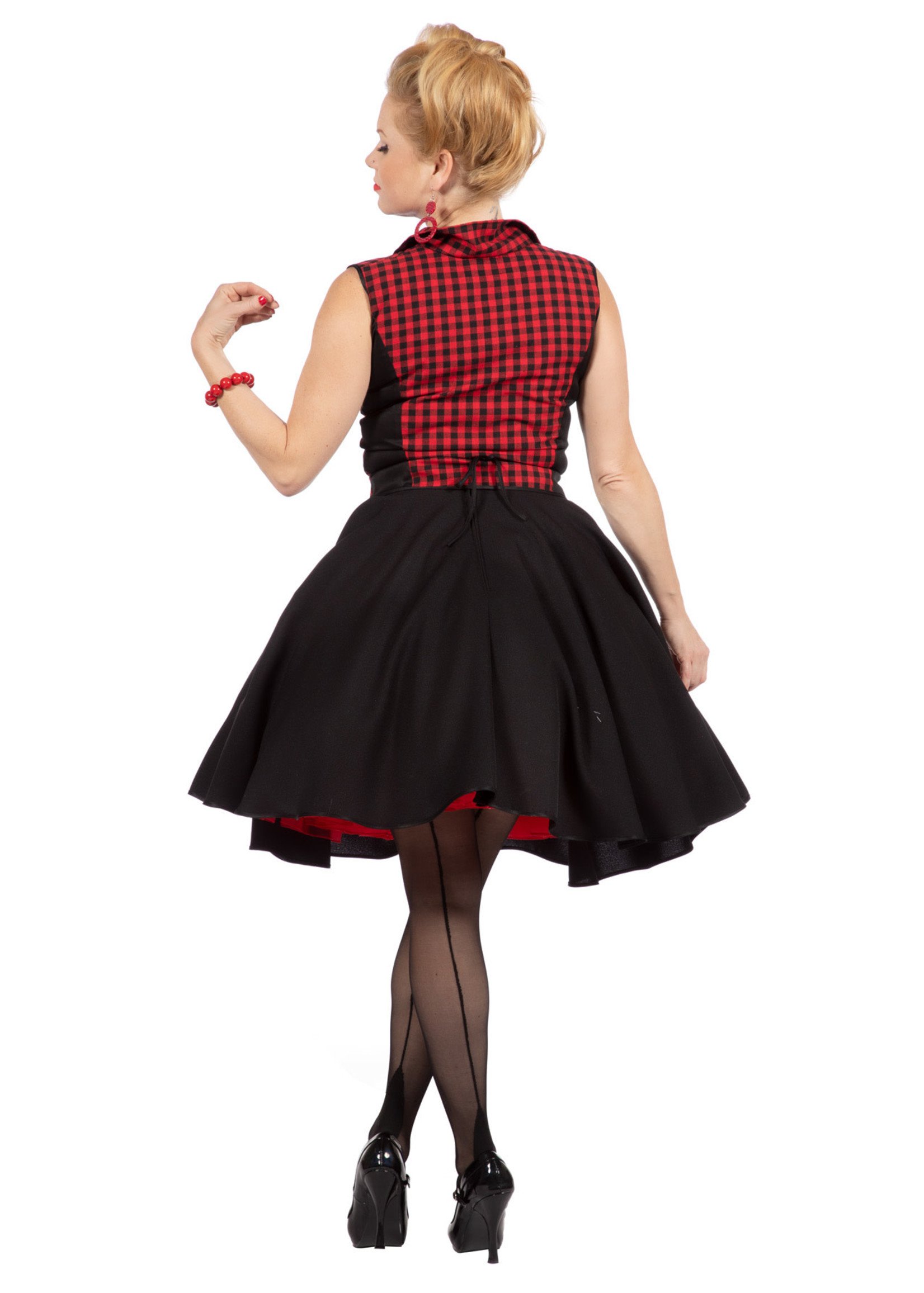 Feestkleding Breda Jurk Rockabilly Rizzo rood zwart