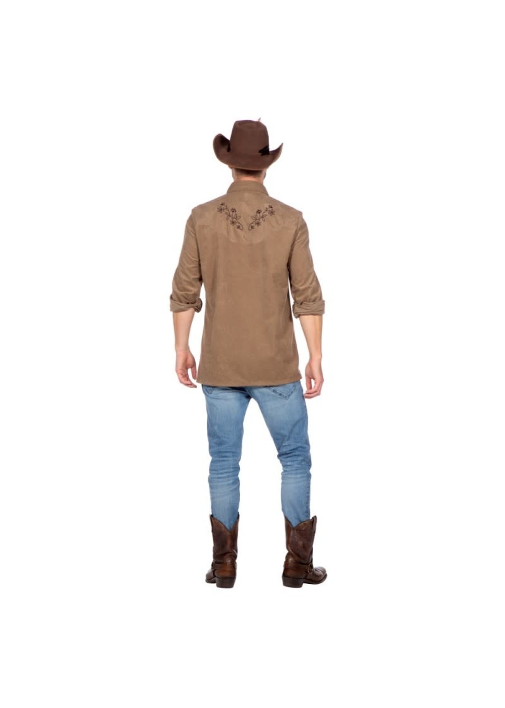 Feestkleding Breda Western hemd taupe