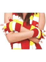 Feestkleding Breda Handschoenen rood wit geel vingerloos