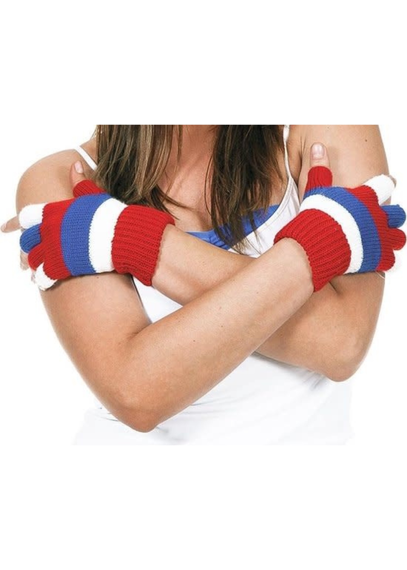 Wilbers & Wilbers Handschoenen rood wit blauw vingerloos