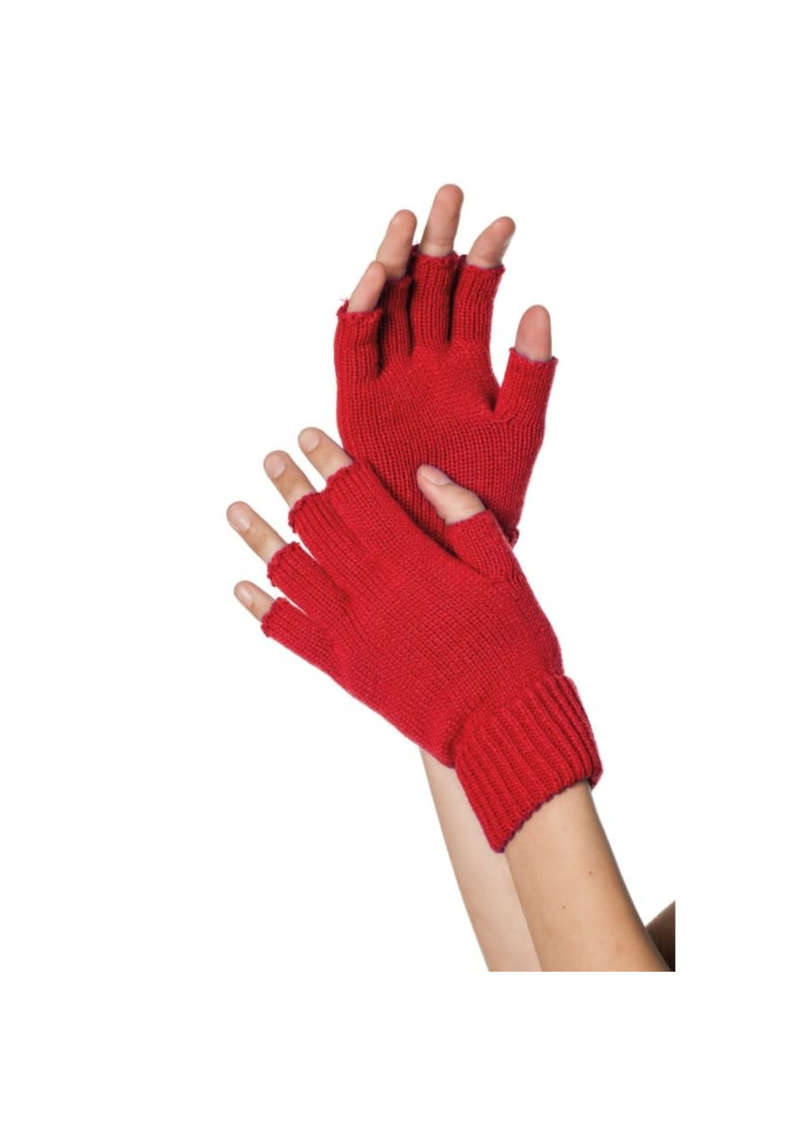 Feestkleding Breda Handschoenen rood vingerloos,