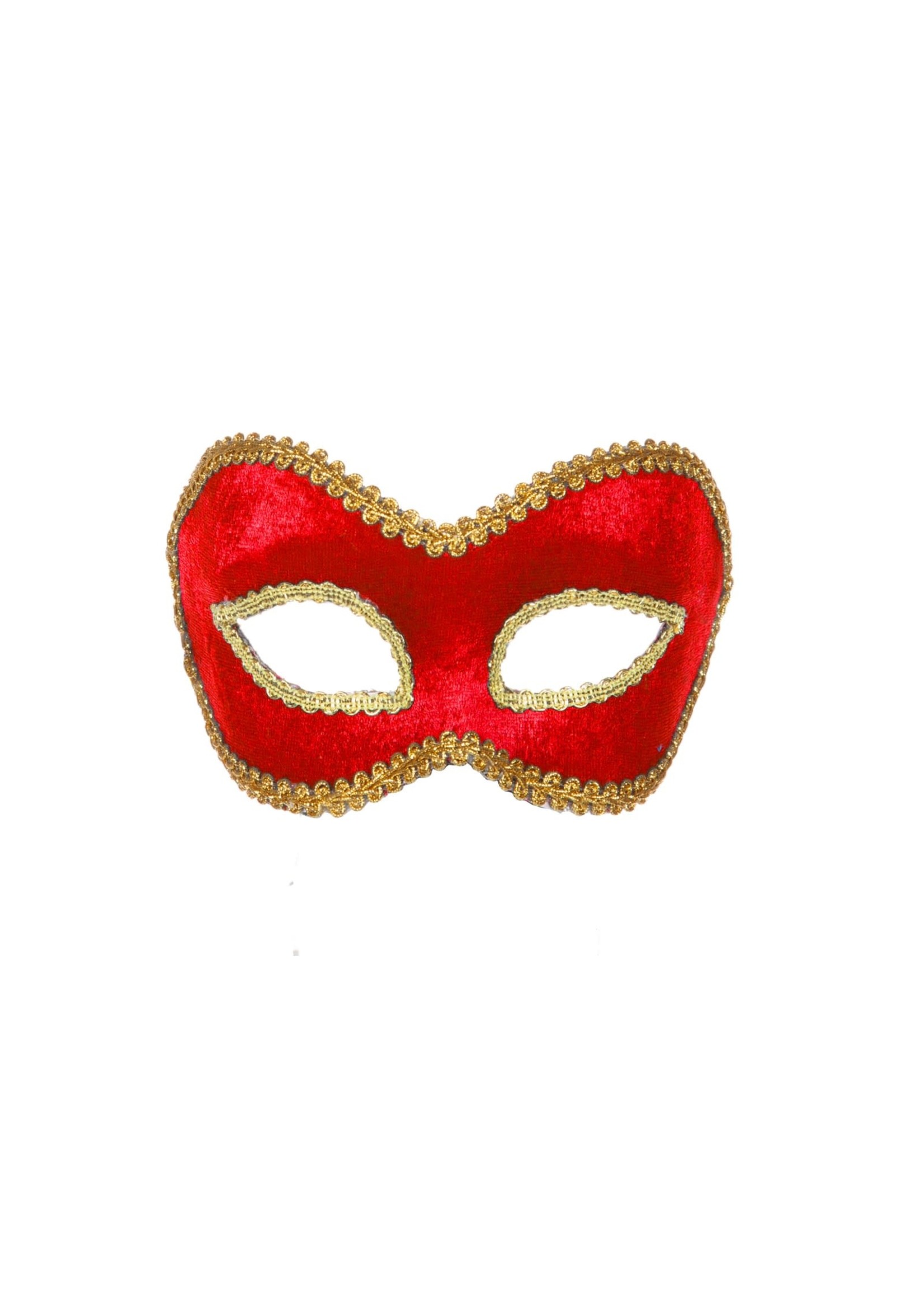 Feestkleding Breda Masker fluweel uni rood