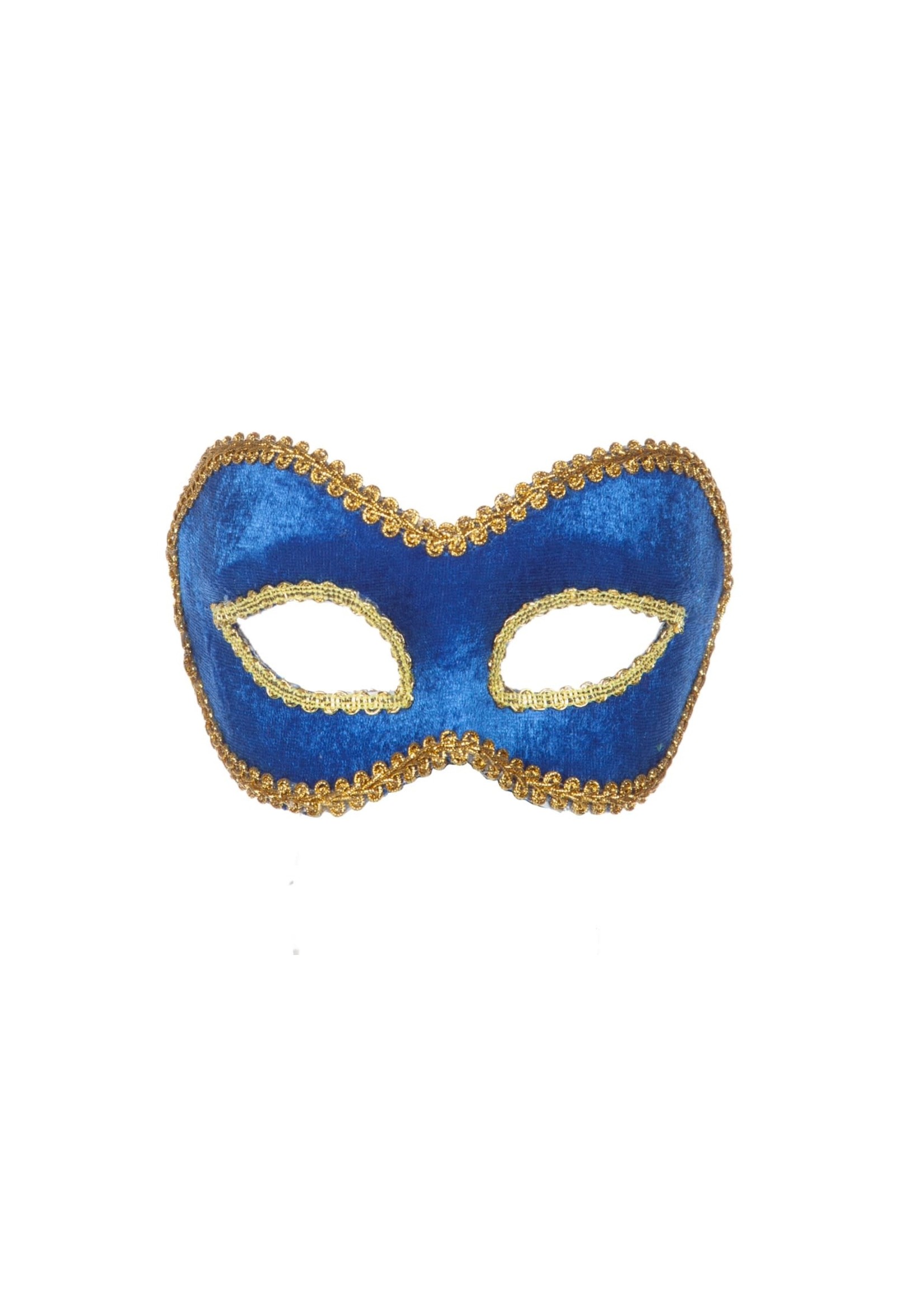 Feestkleding Breda Masker fluweel uni blauw