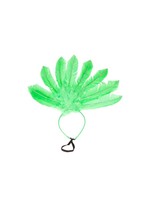 Feestkleding Breda Diadeem samba met veren groen