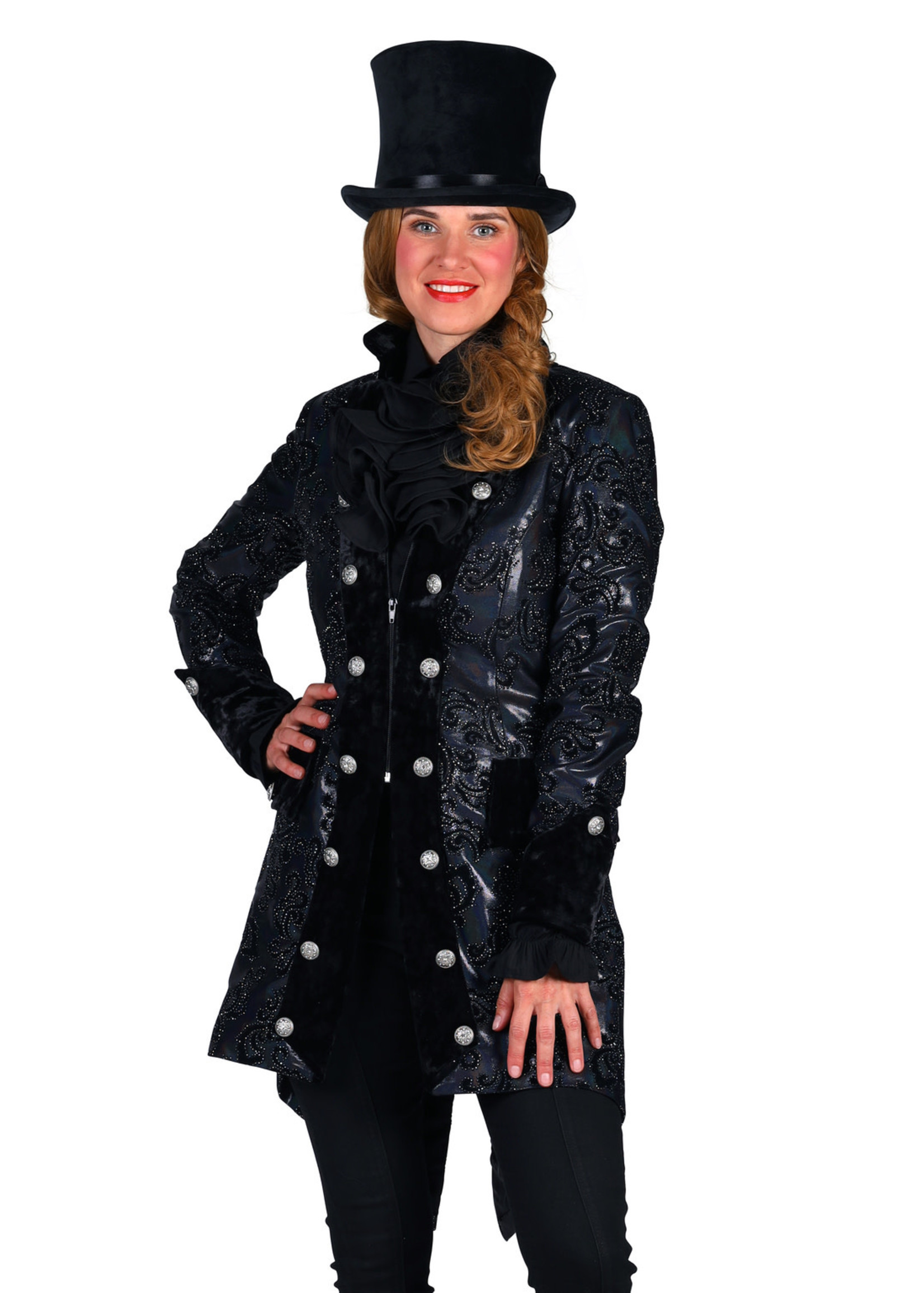 Feestkleding Breda Damesjas "Sequin flower", Zwart