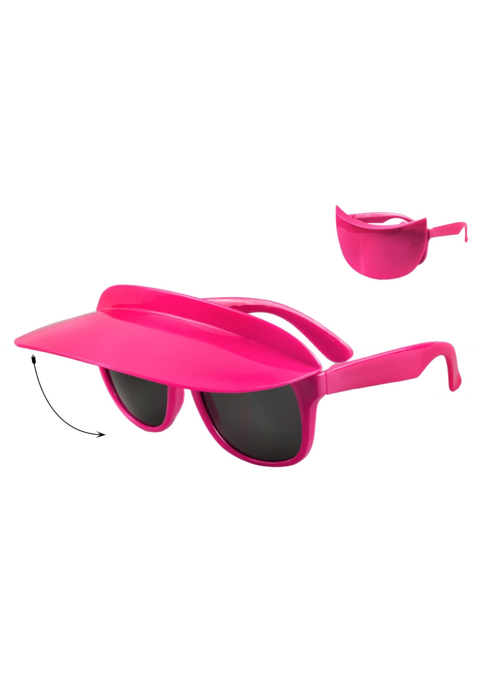 Feestkleding Breda Bril met zonneklep neon-roze