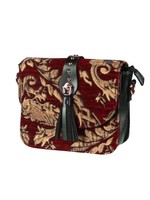 Thetru Tasje deluxe ''Claudia'' Brocaat goud, Brocaat Rood/goud