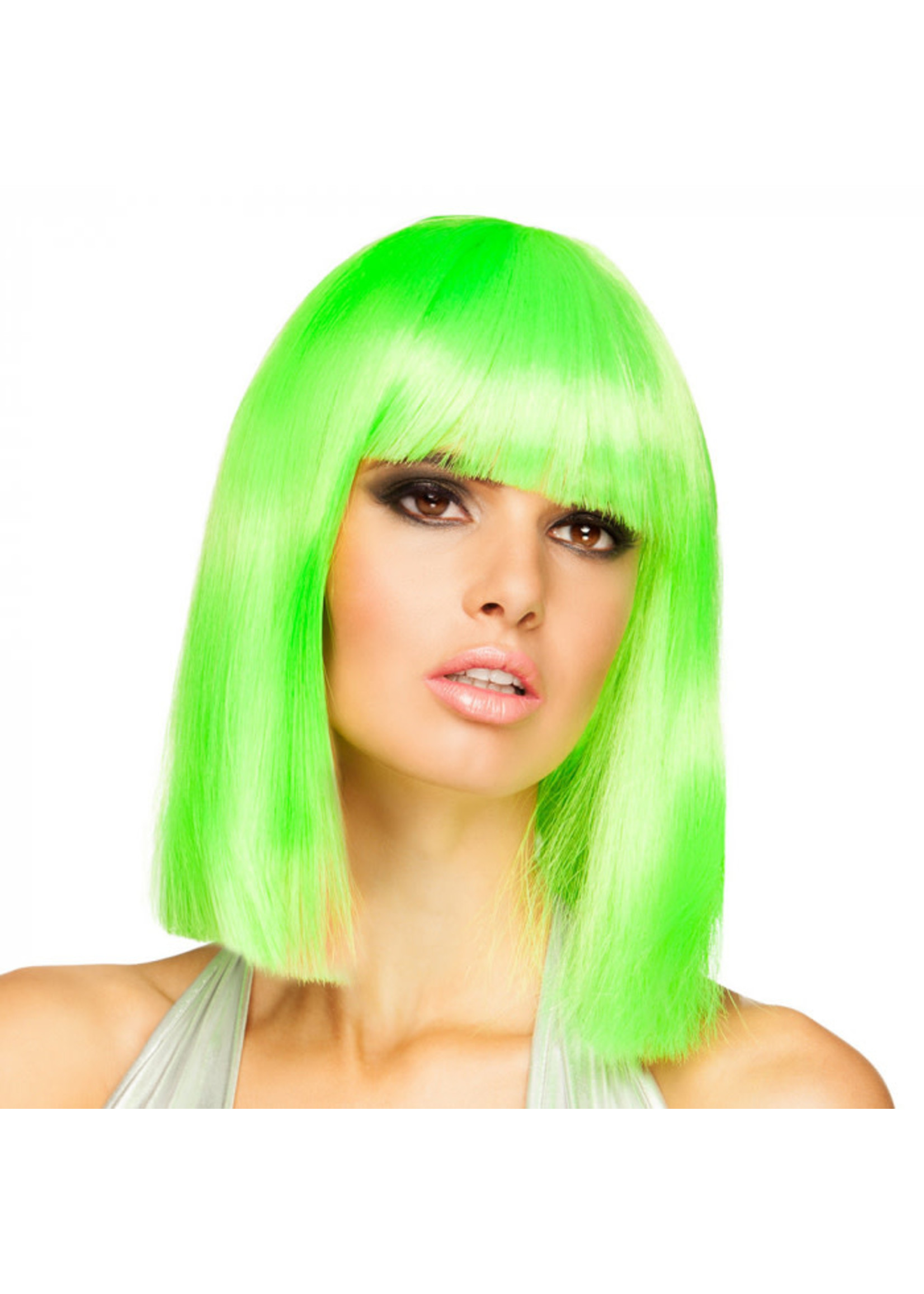 Feestkleding Breda Pruik Dance neon groen