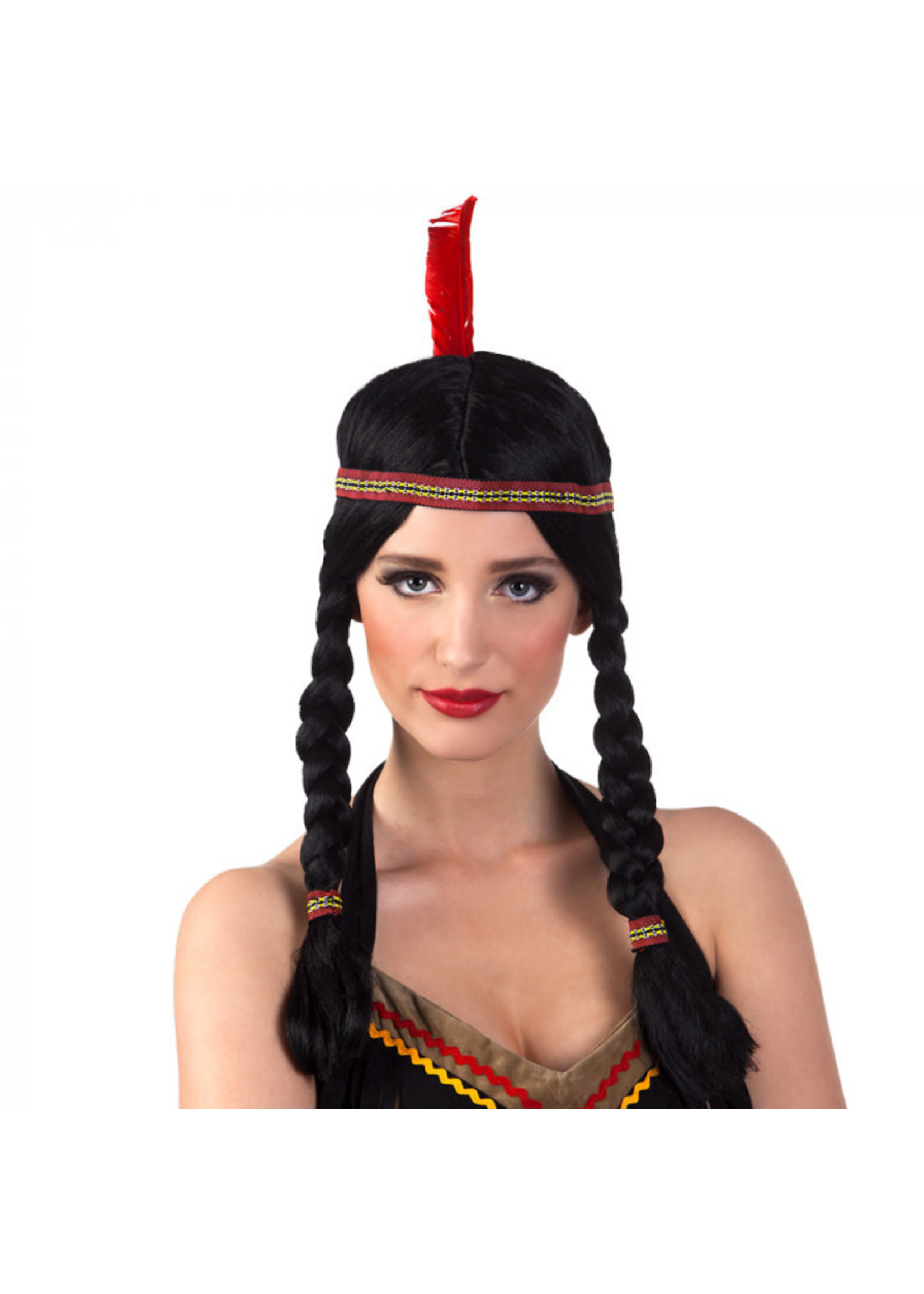 Feestkleding Breda Pruik indiaan Annea met hoofdband