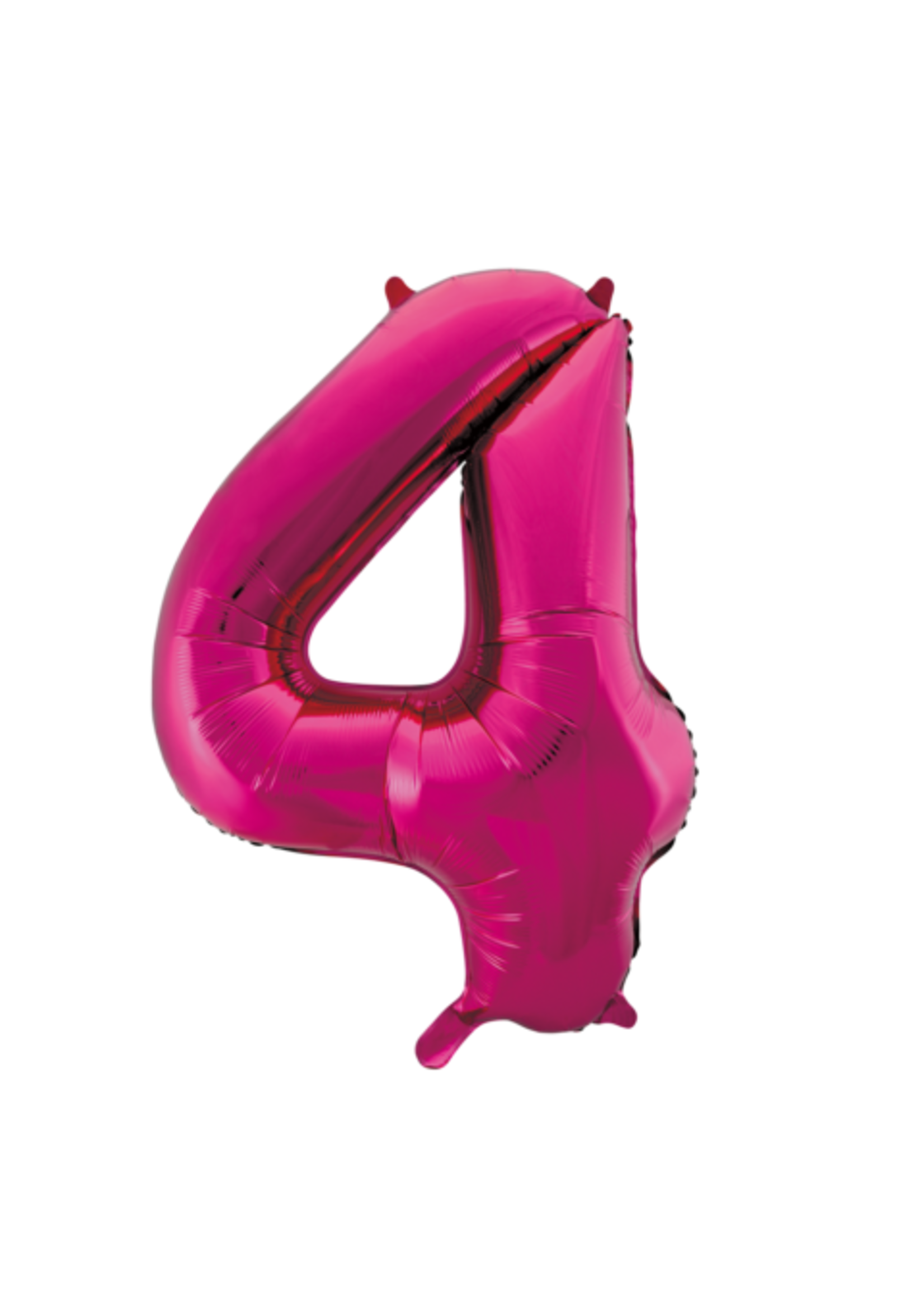 We Fiesta Party Folieballon cijfer 4 roze 86 cm