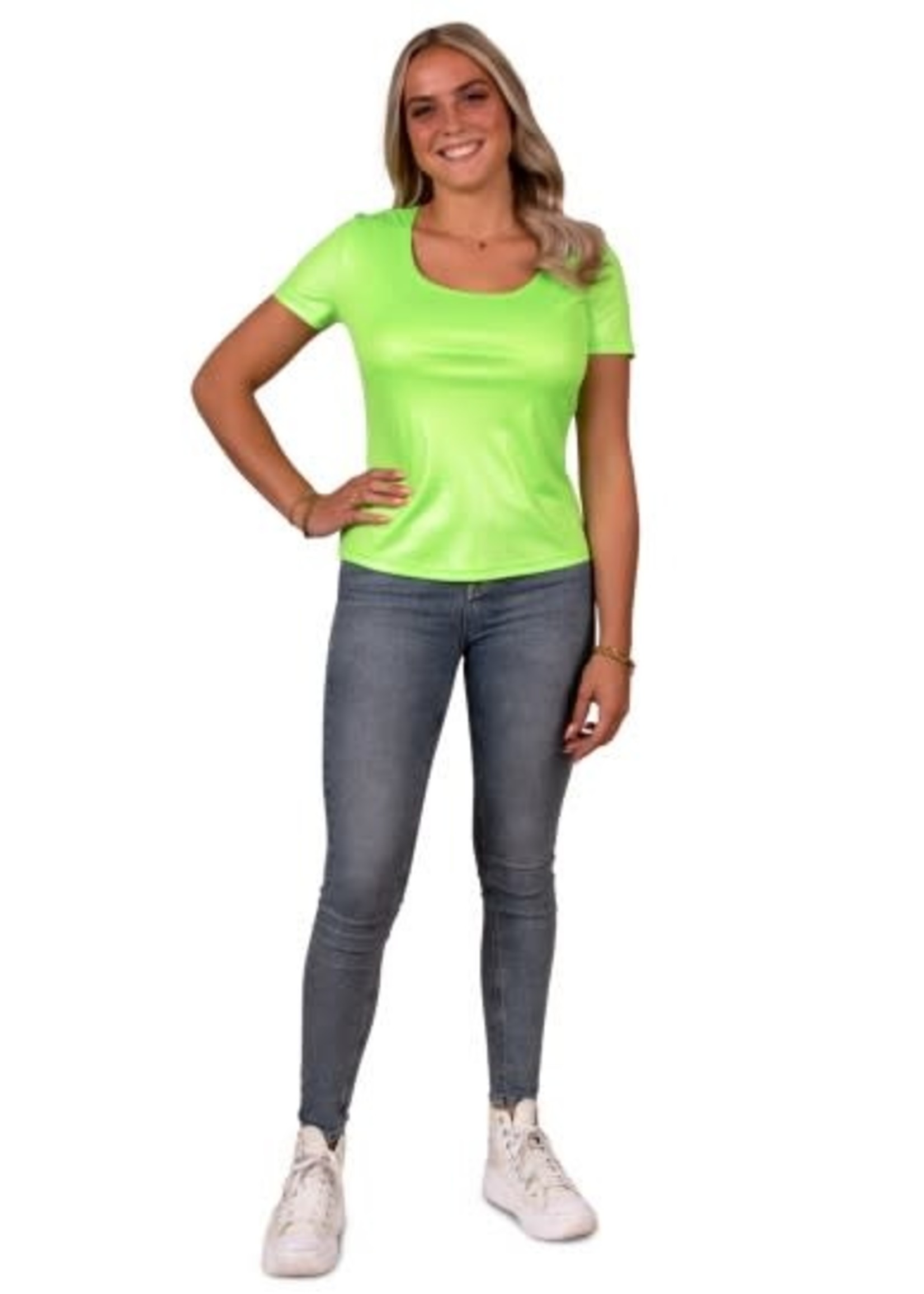 Feestkleding Breda T-shirt dames neon groen