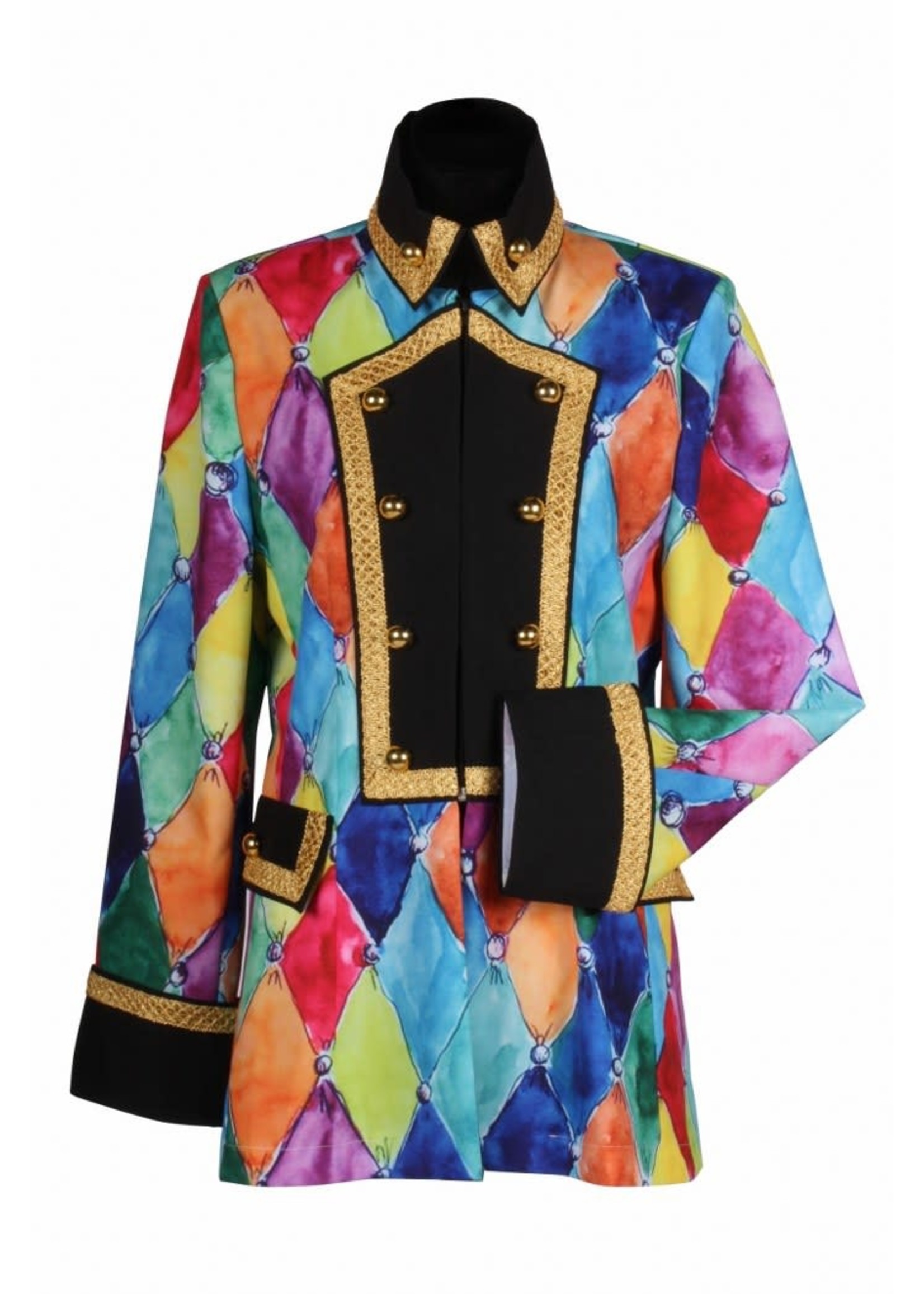 Feestkleding Breda Jas print dame ''Coloured'', Mix van kleuren