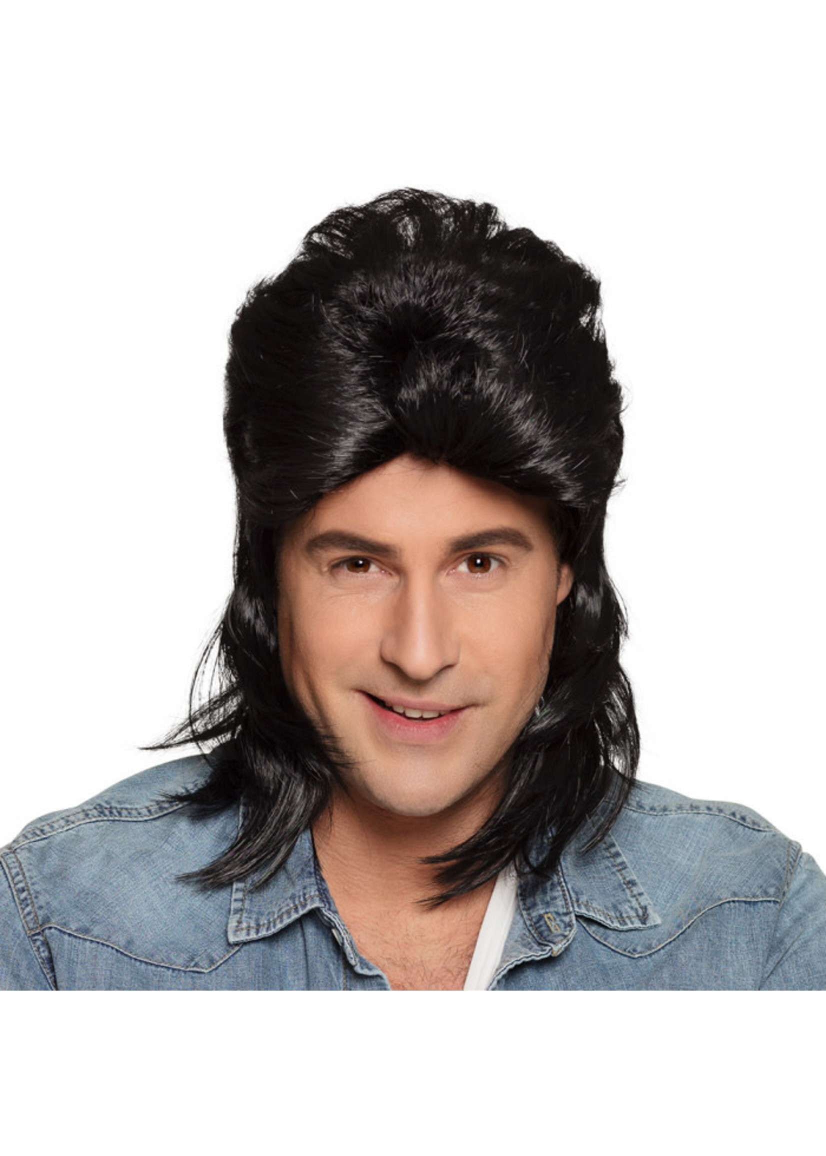 Feestkleding Breda Pruik Jimmy zwart