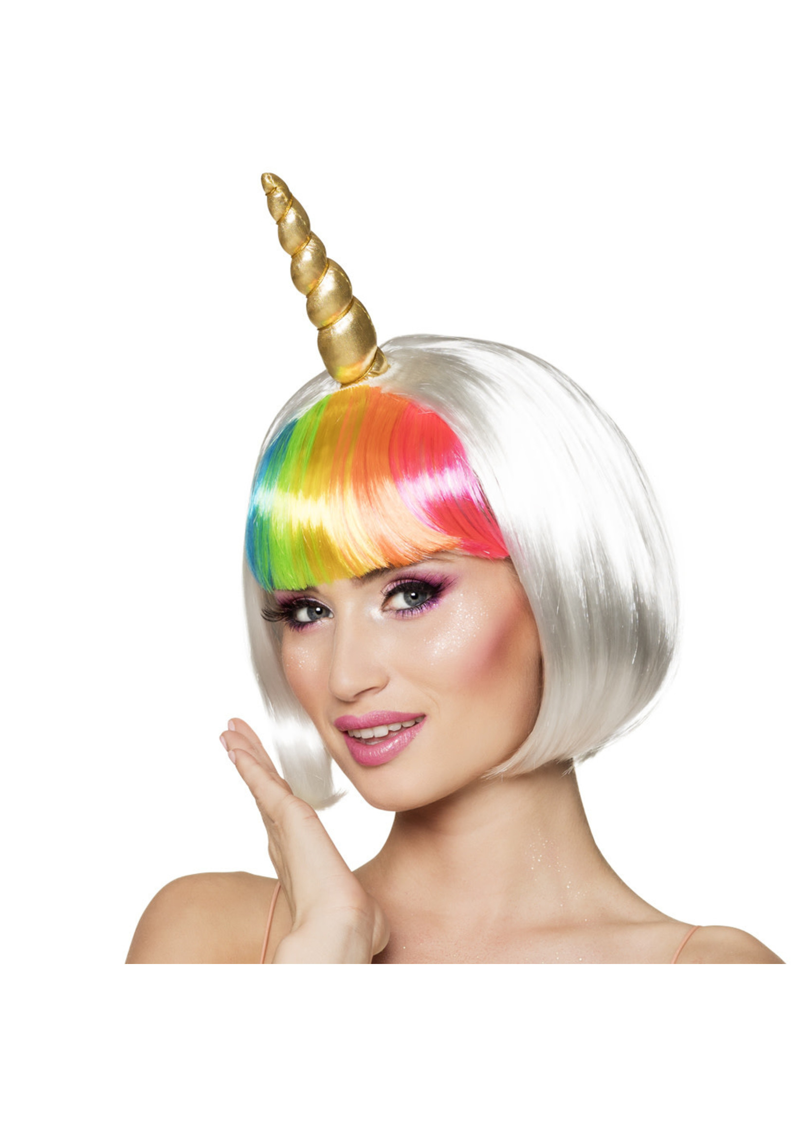 Feestkleding Breda Pruik kort unicorn