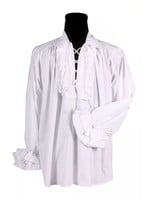 Thetru Piratenshirt heren wit met ruches