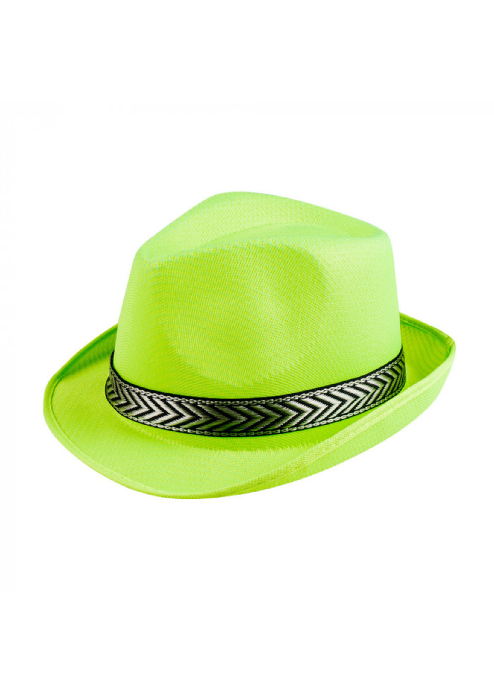 Feestkleding Breda Hoed Funky neon groen