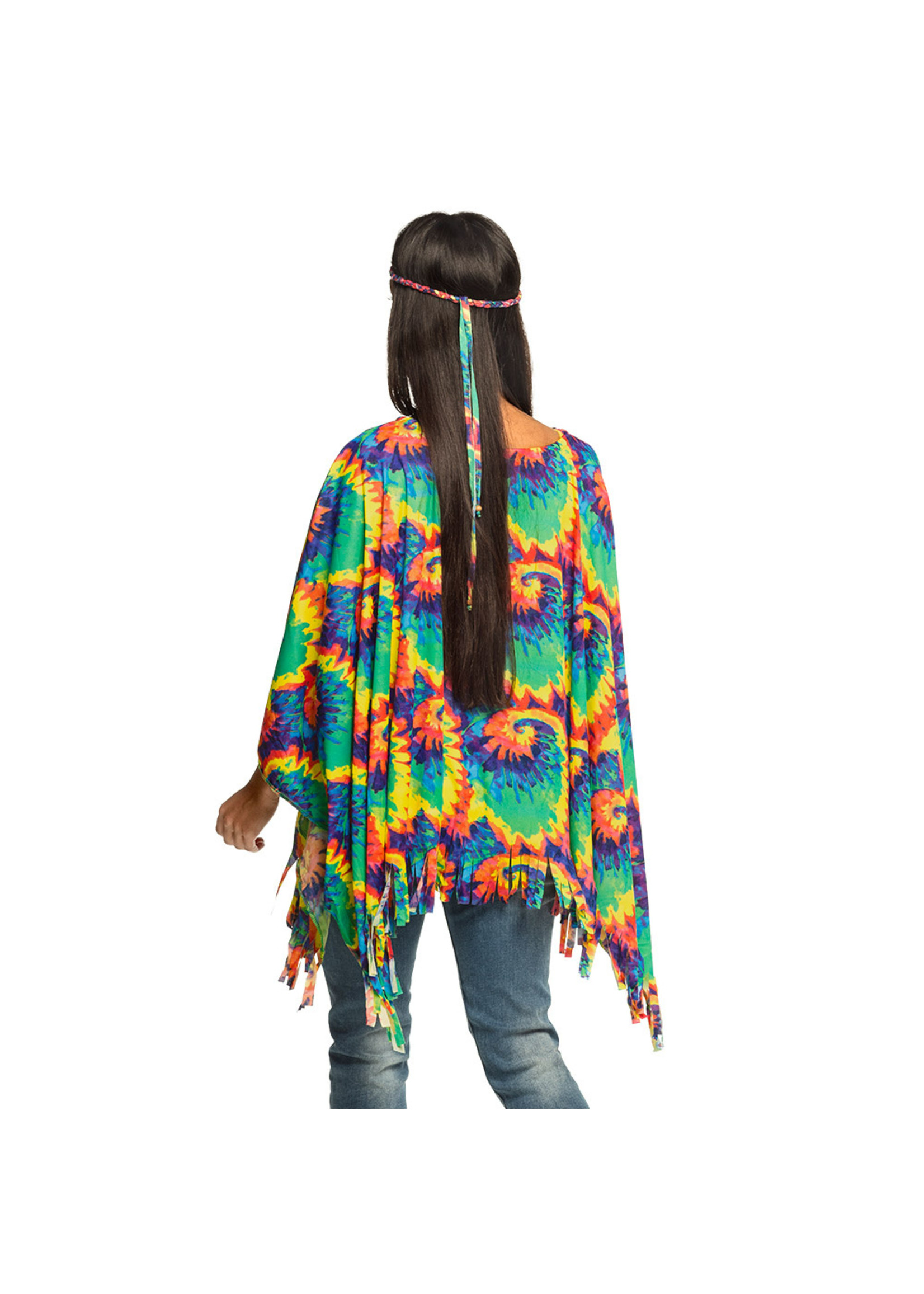 Boland Poncho Hippie met hoofdbandje
