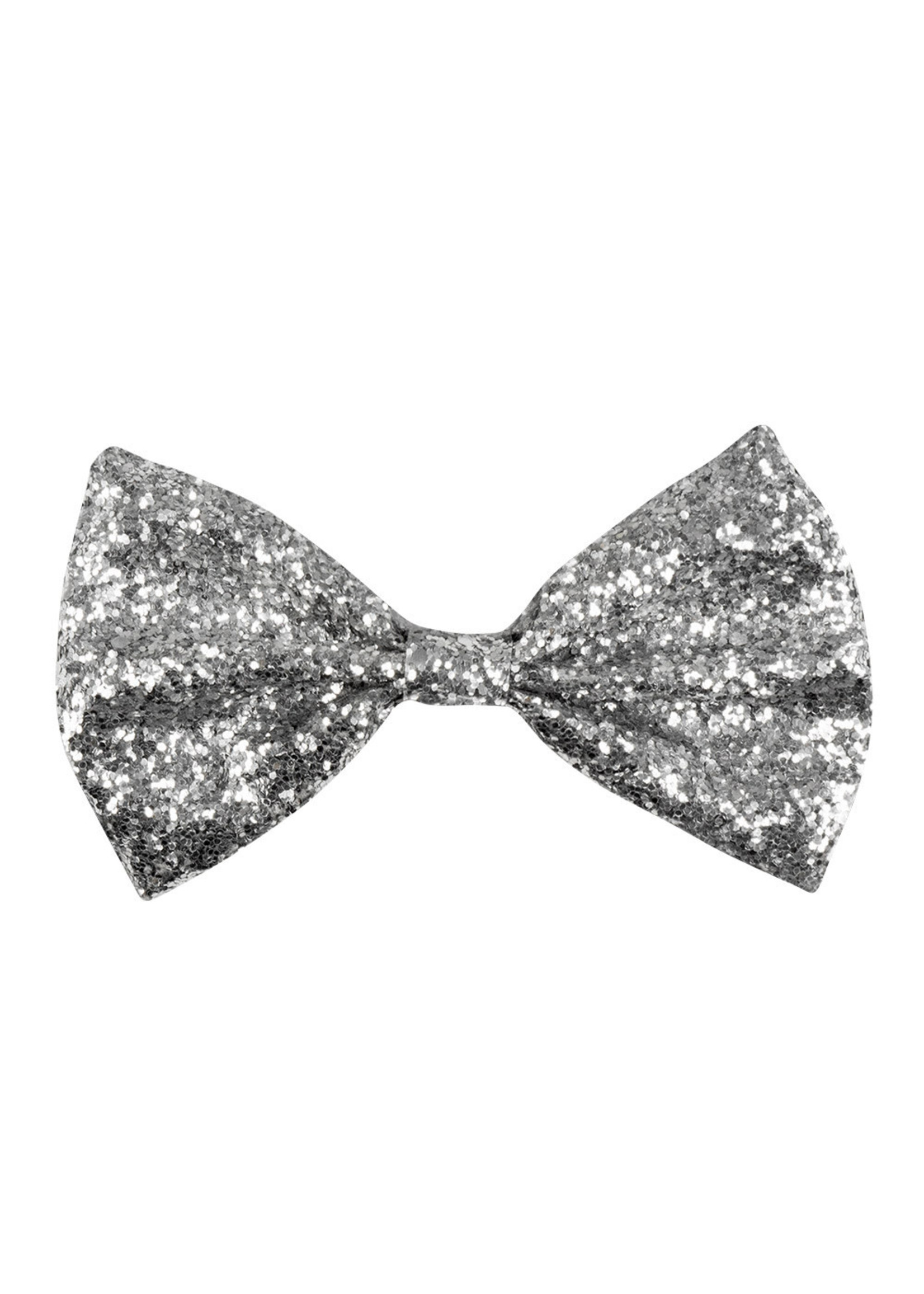 Boland Vlinderstrik zilver glitter