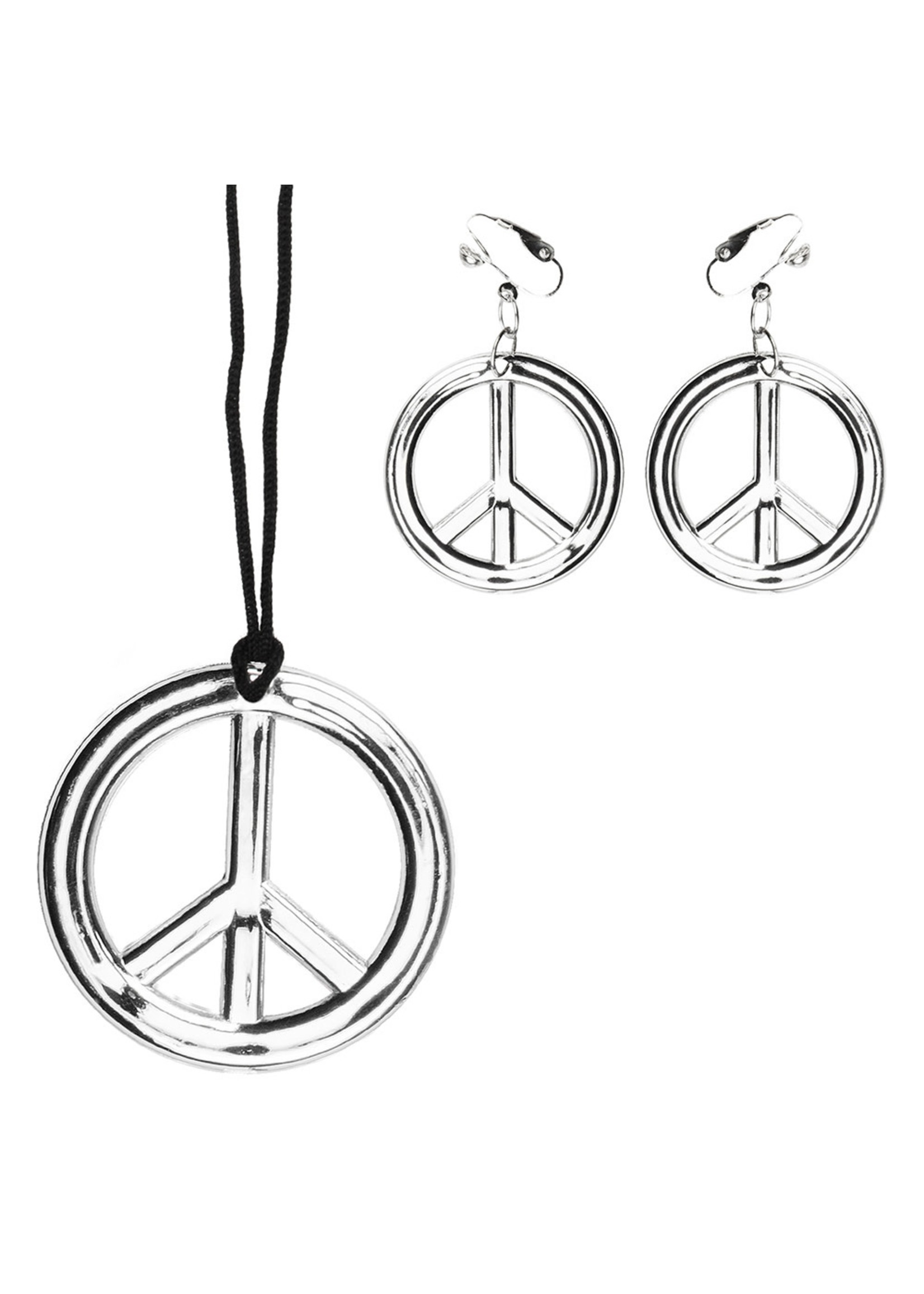 Feestkleding Breda Set Peace bestaande uit ketting en oorbellen.