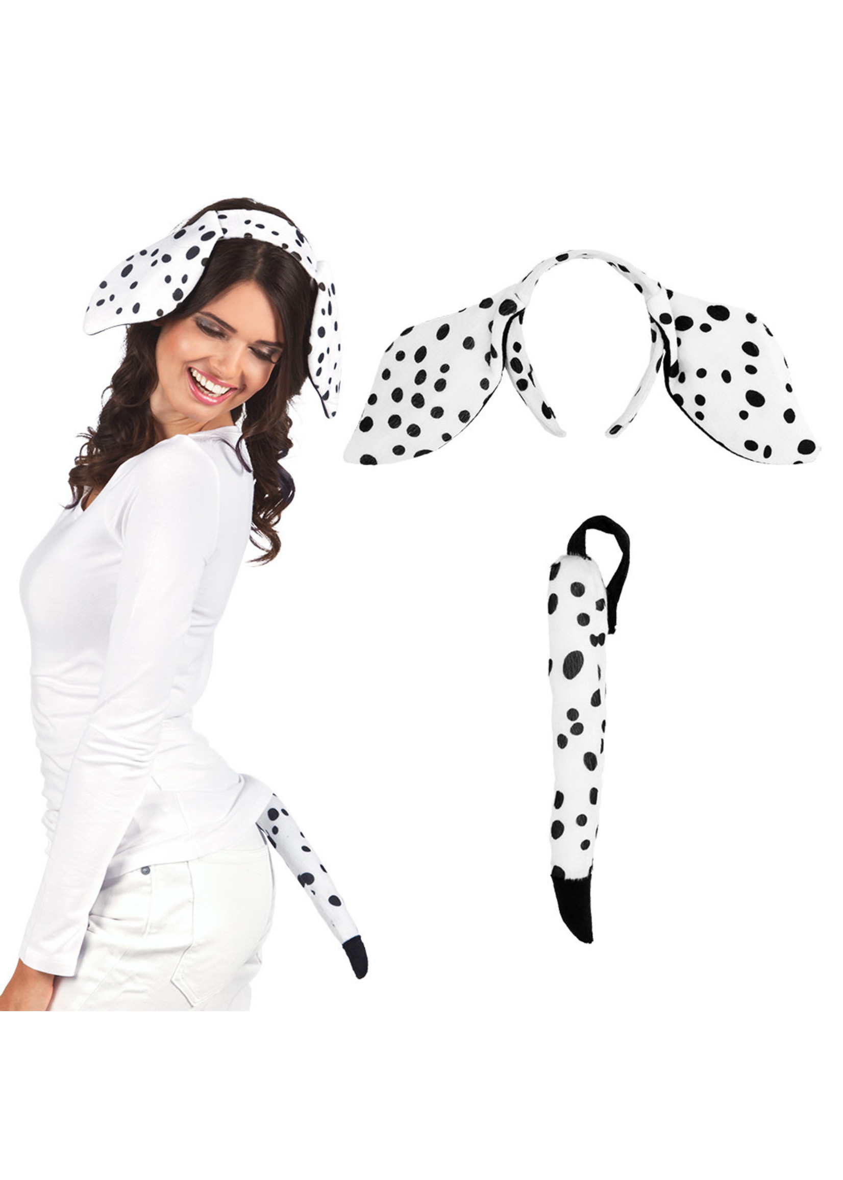 Feestkleding Breda Set Dalmatier bestaande uit staart en Tiara