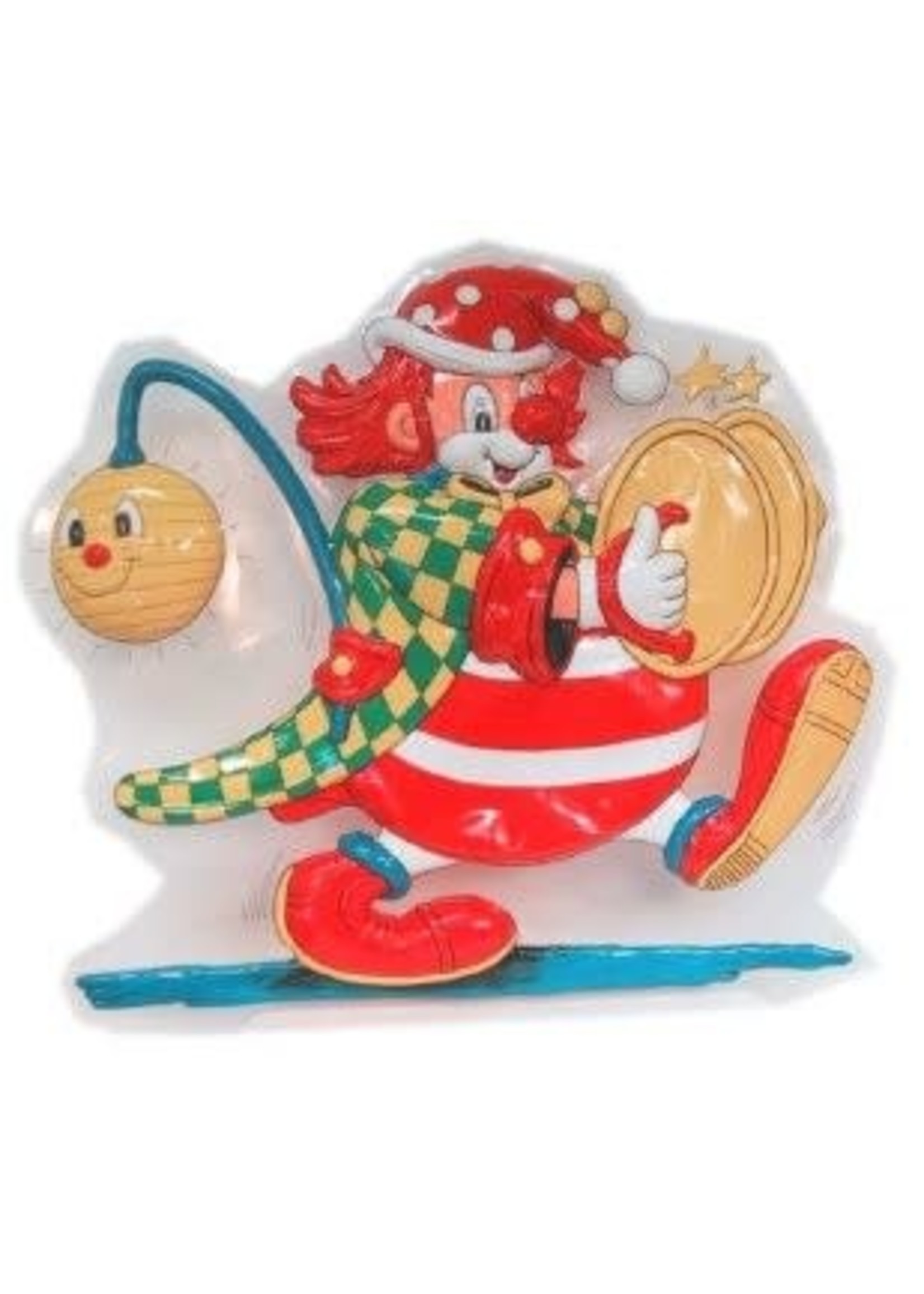 Feestkleding Breda Wanddeco clown met deksels 50 x 60 cm