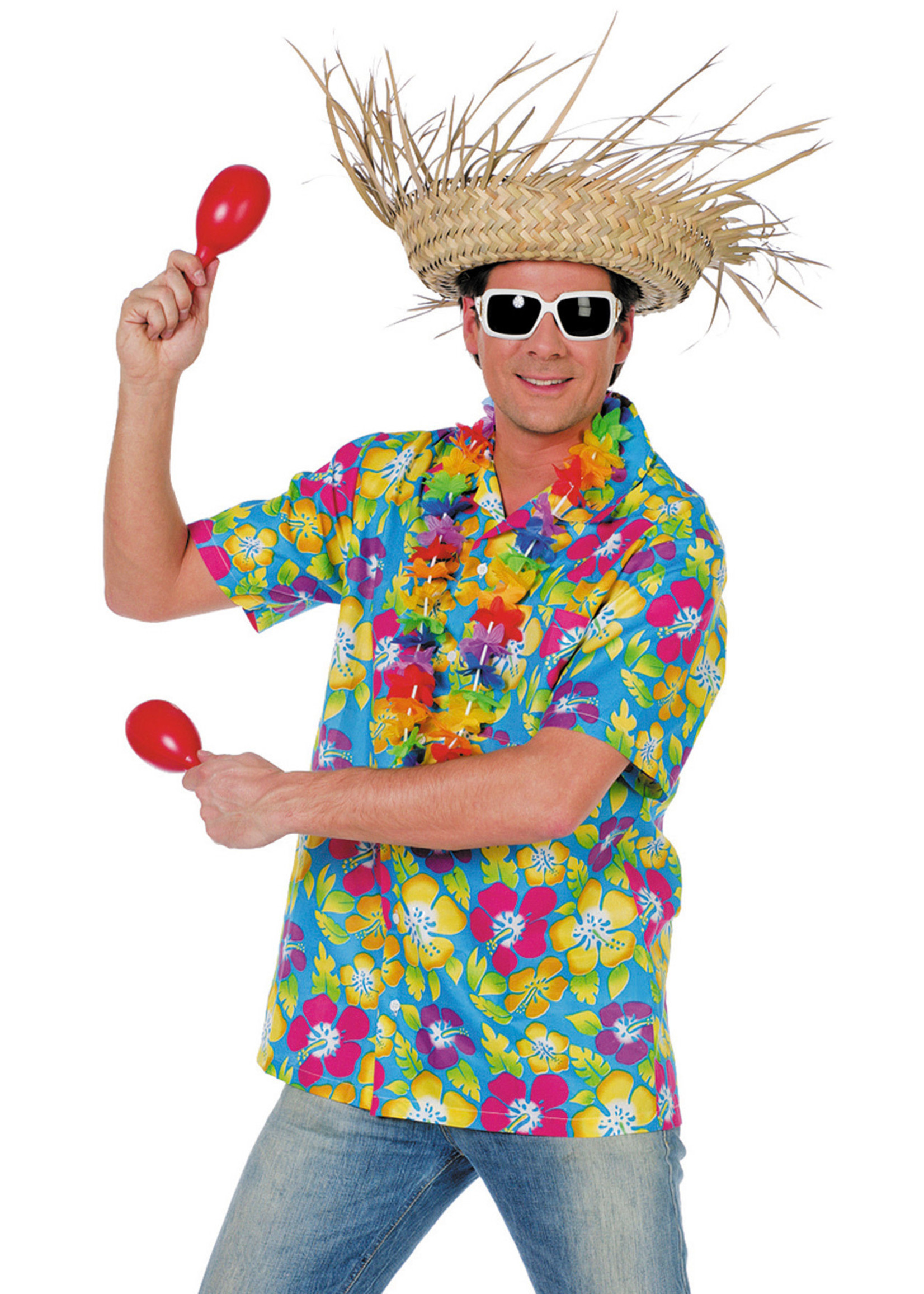 Feestkleding Breda Hawaiishirt blauw