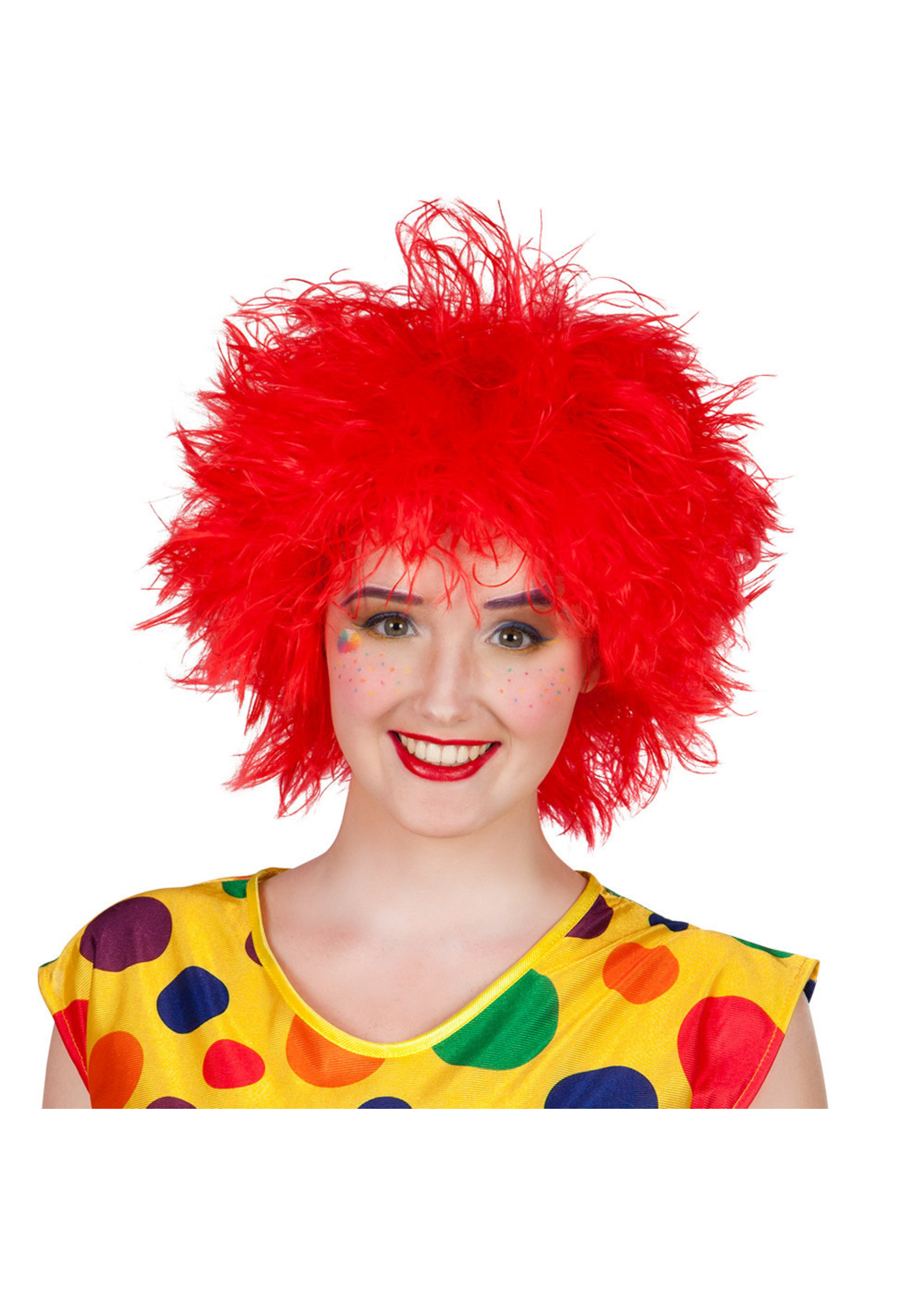 Feestkleding Breda Pruik Clown Frizzy