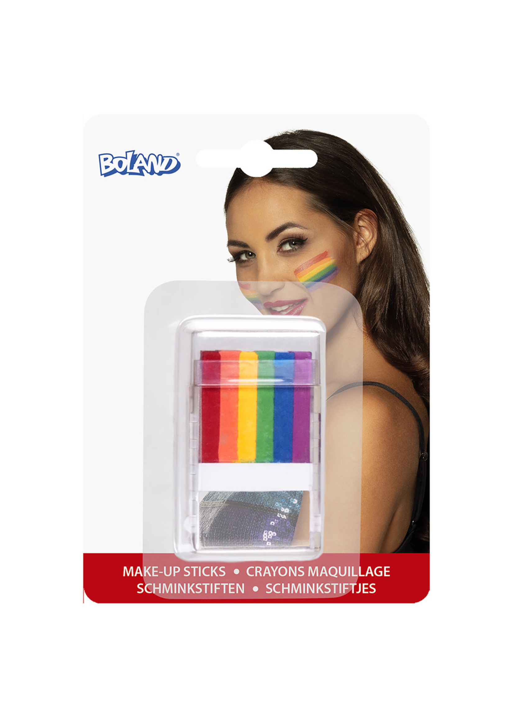 Feestkleding Breda Schminkstift 6 in 1 regenboog