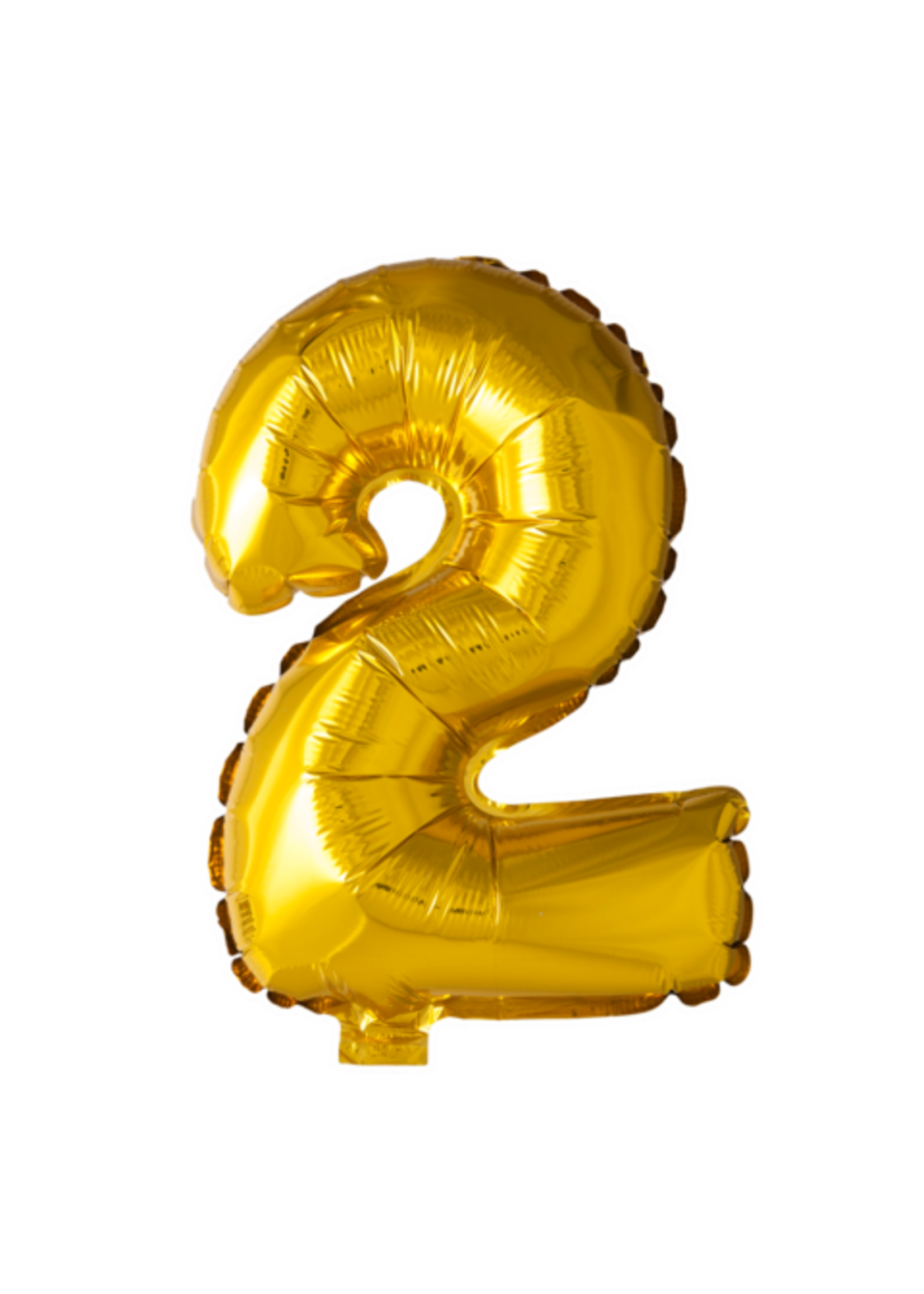 We Fiesta Party Folie ballon cijfer 2 goud 40 inch / 102 cm