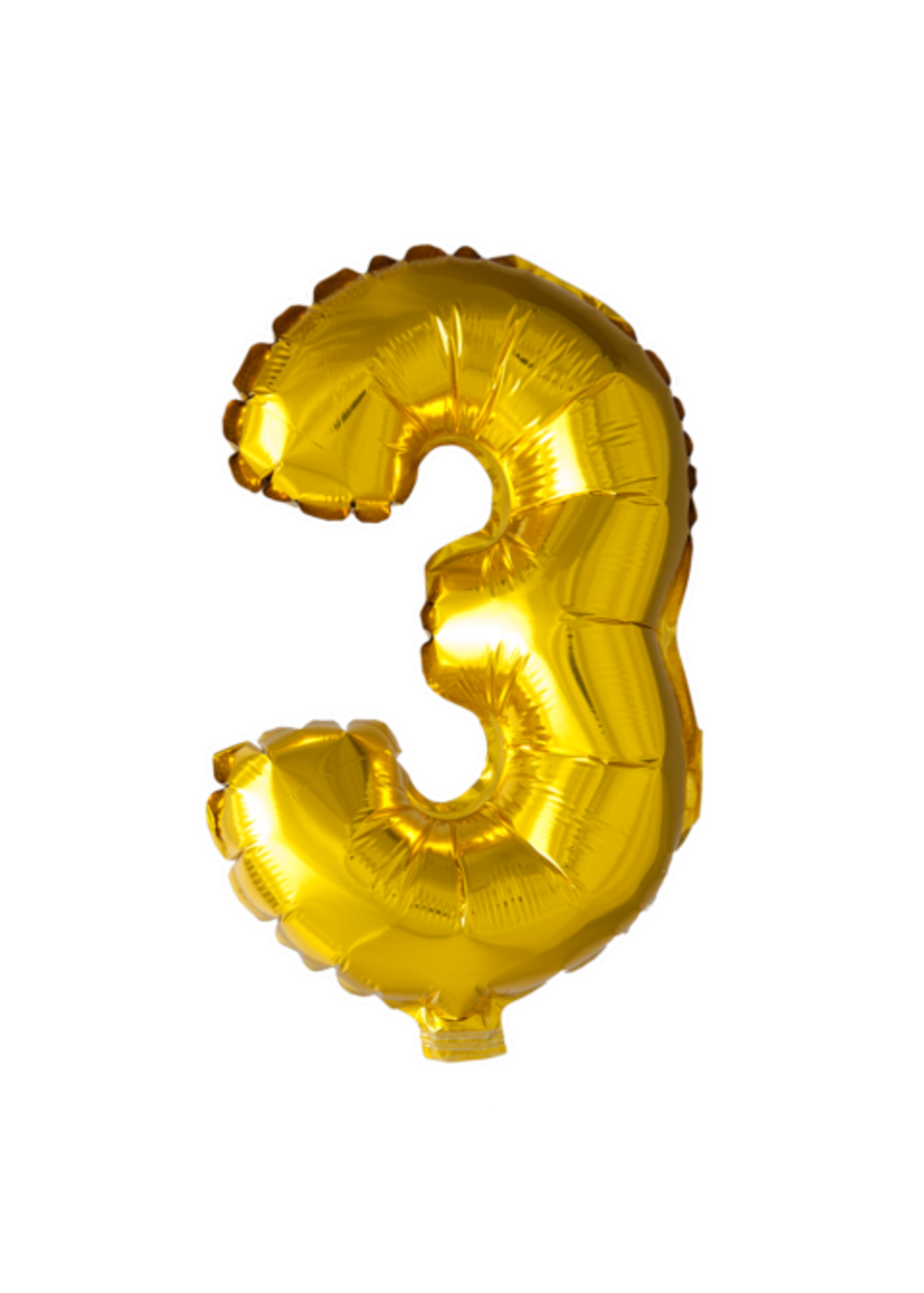 We Fiesta Party Folie ballon cijfer 3 goud 102 cm