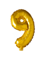 Feestkleding Breda Folieballon cijfer '9' goud (102 cm)