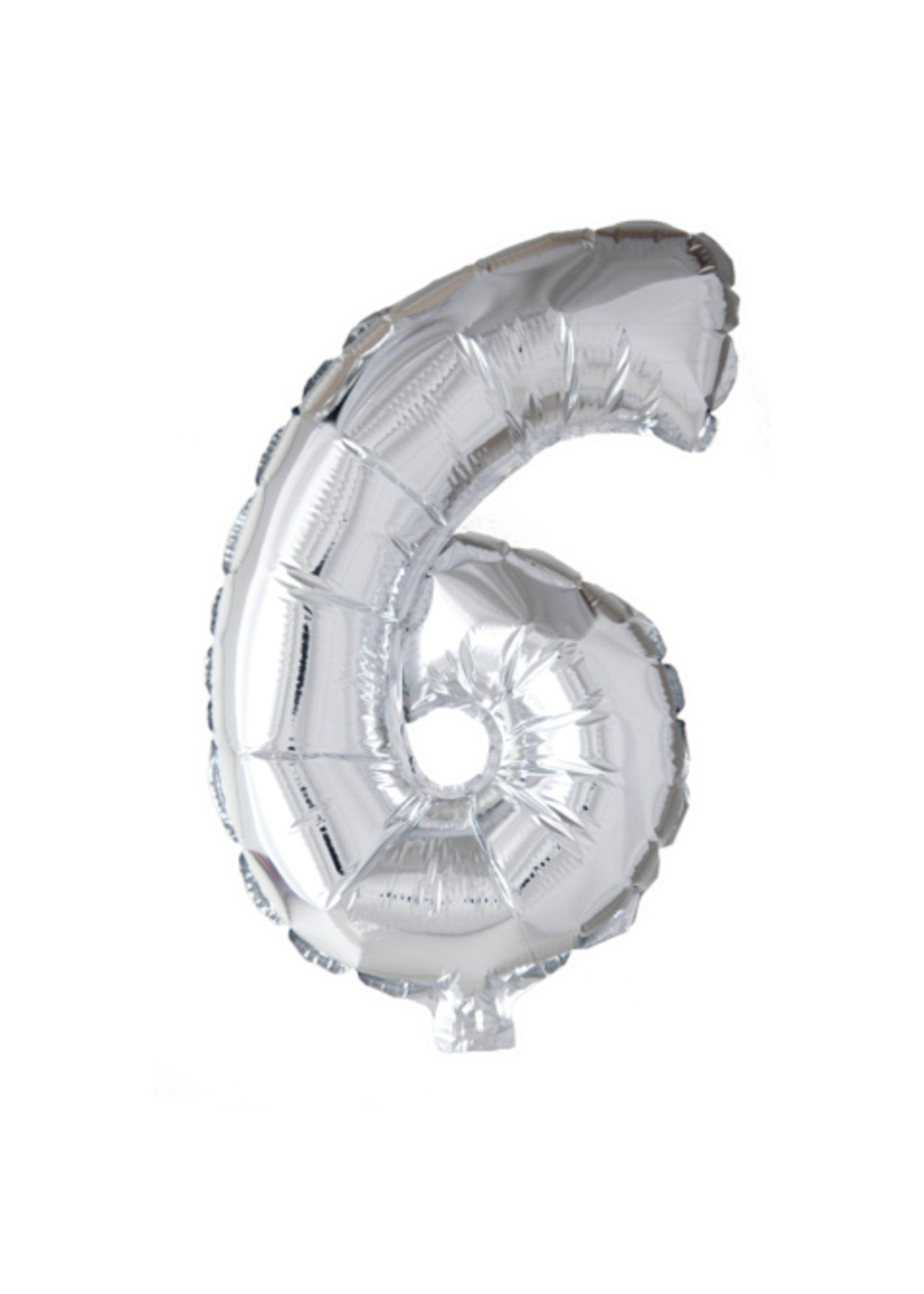 Feestkleding Breda Folie ballon cijfer 6 zilver 40inch / 101cm