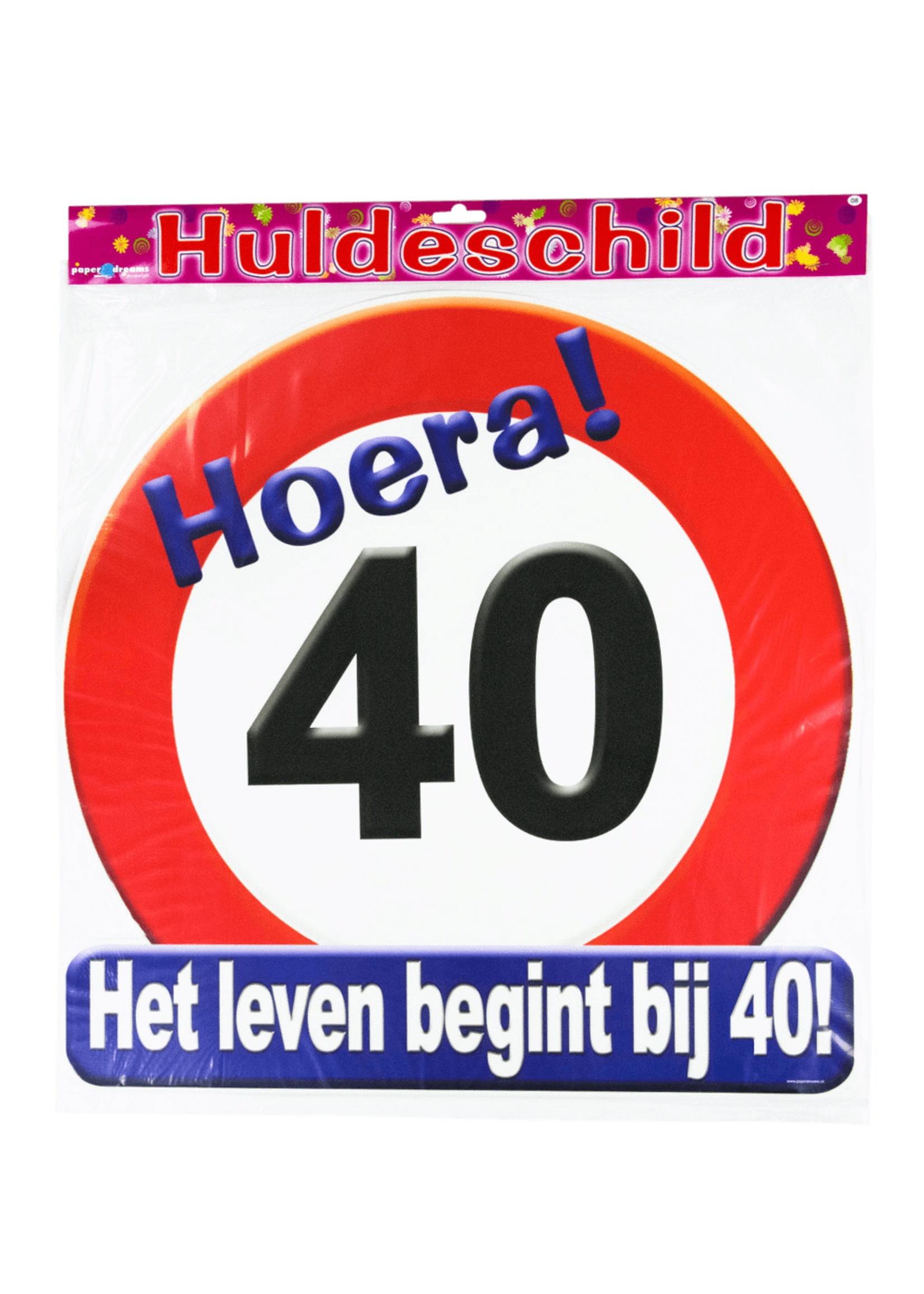 Feestkleding Breda Huldeschild verkeersbord 40