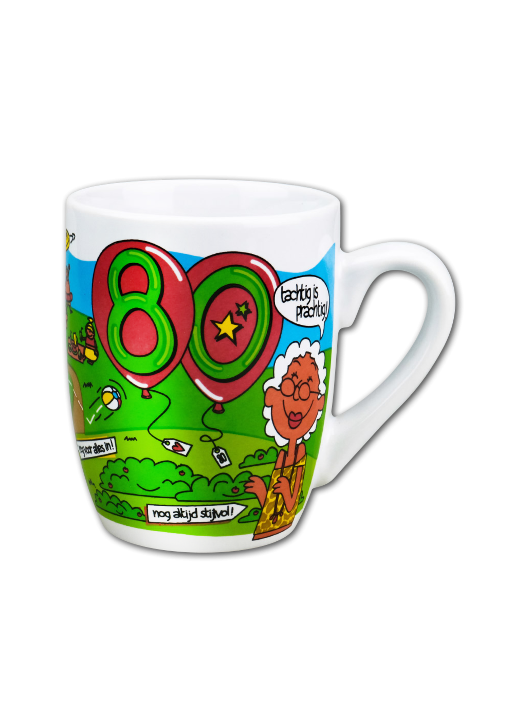 Feestkleding Breda Mok cartoon 80 jaar