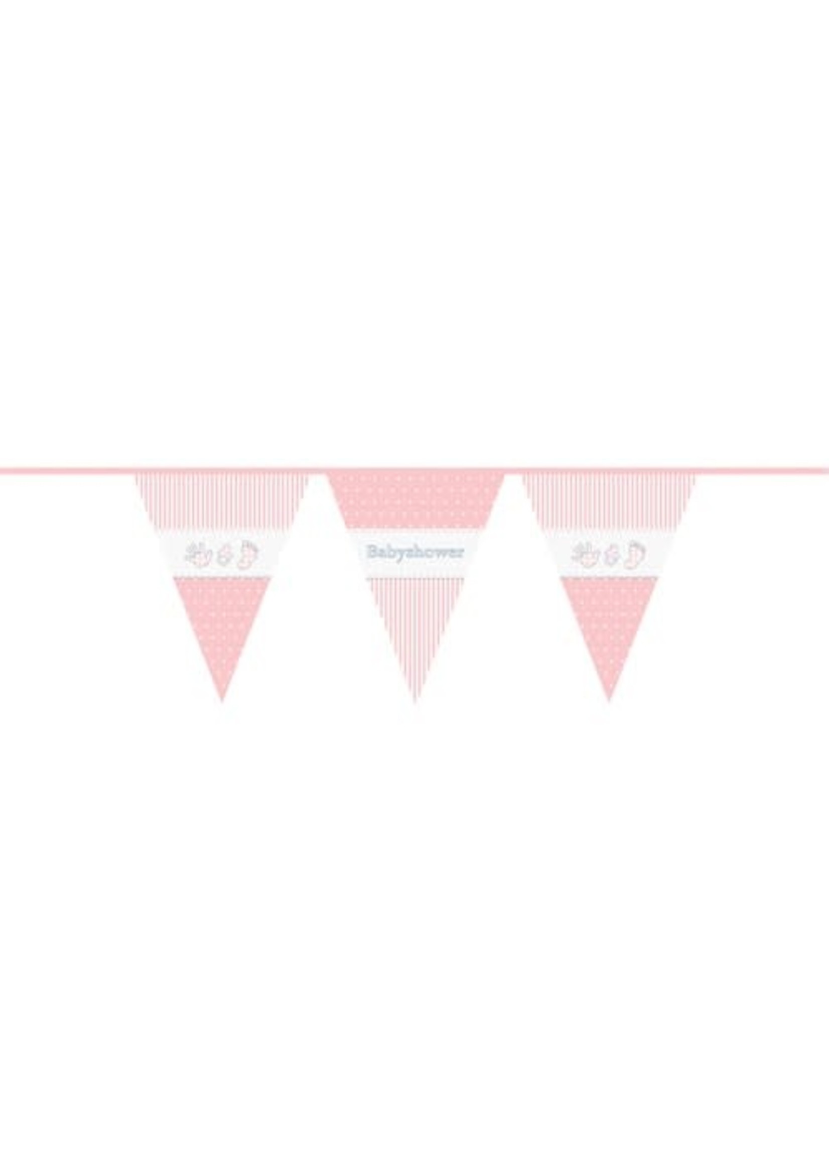 Haza-Witbaard Vlaggenlijn babyshower pastel roze