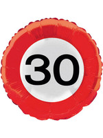 Folat Folieballon verkeersbord 30