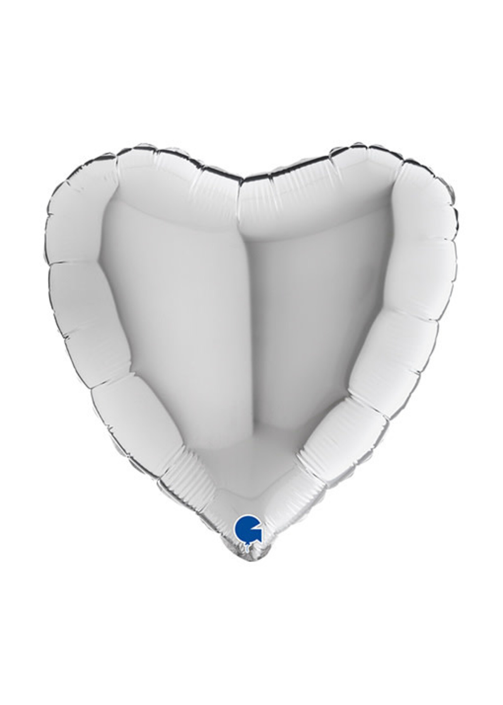 Feestkleding Breda Folie ballon hart zilver 18 inch / 45 cm