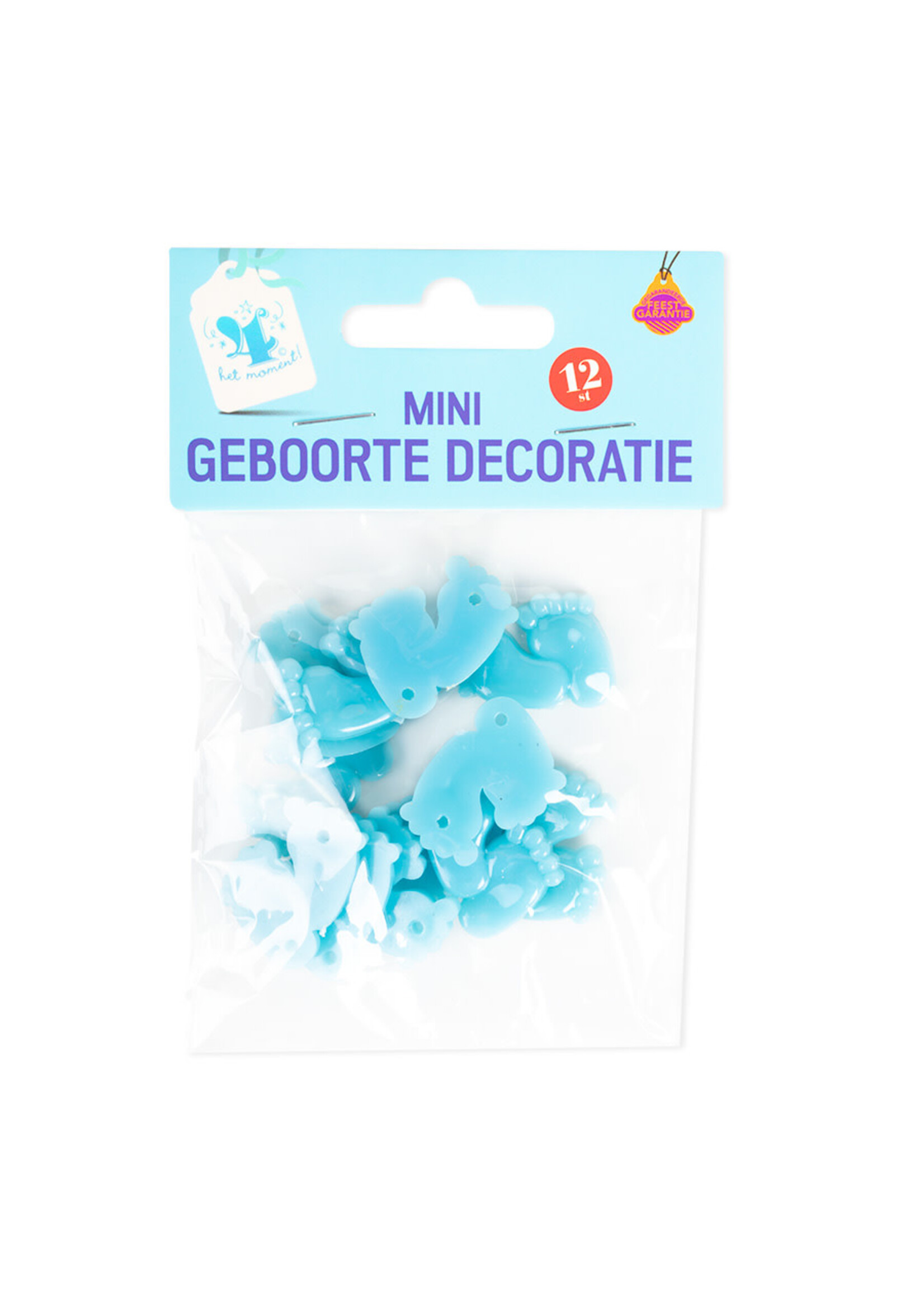 Feestkleding Breda Geboorte decoratie mini baby voetjes blauw