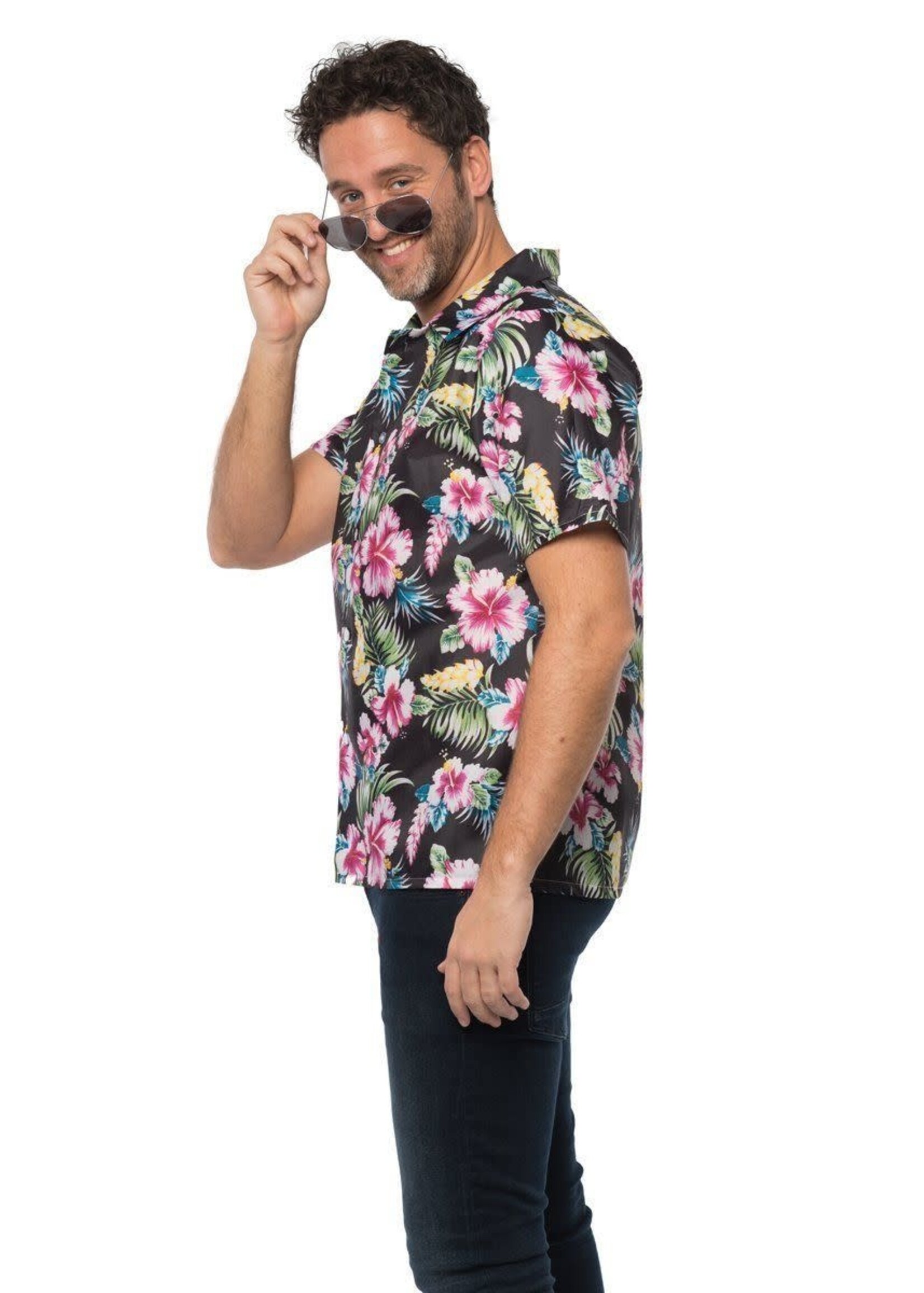 Feestkleding Breda Hawaii shirt Deluxe zwart