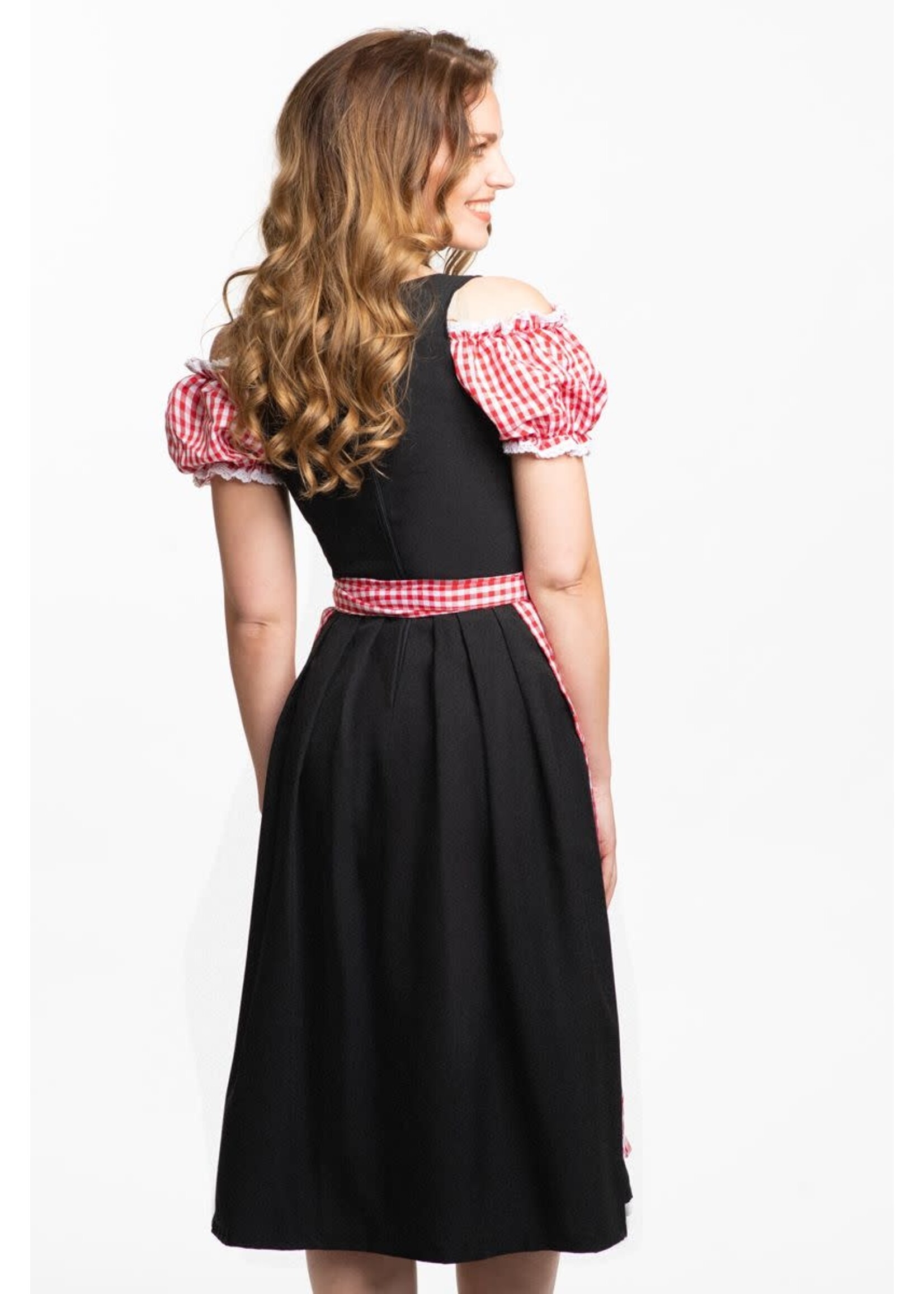 Feestkleding Breda Dirndl Anne-Ruth Lang Rood/Zwart