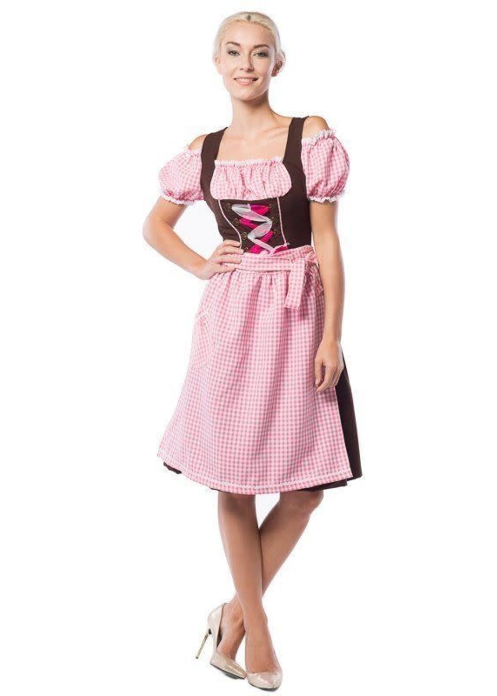 Feestkleding Breda Dirndl Anne-Ruth Lang Roze/Bruin