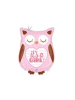 Feestkleding Breda Folie ballon  baby uil It`s a Girl