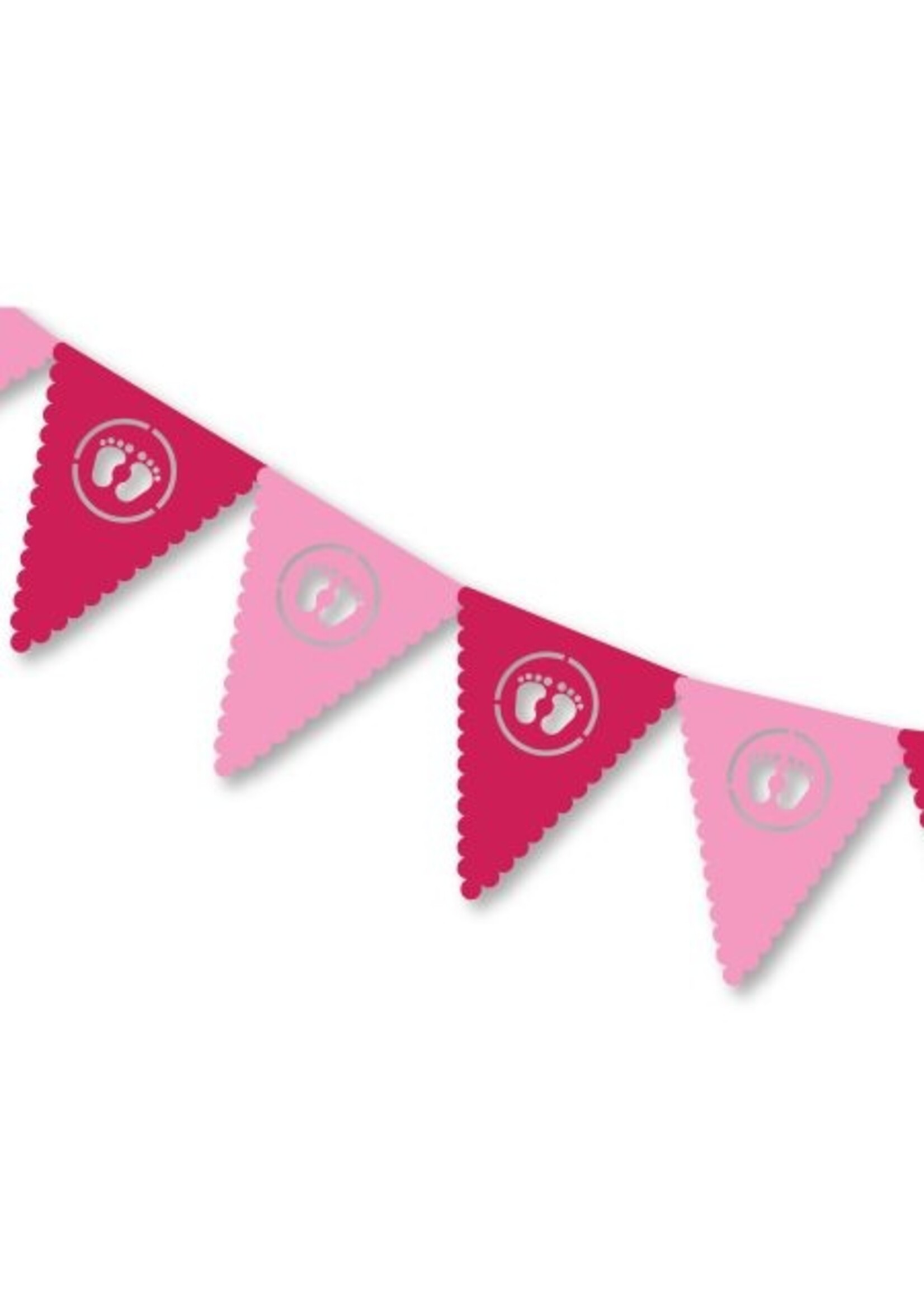 Feestkleding Breda Vlaggenlijn geboorte roze 3 m
