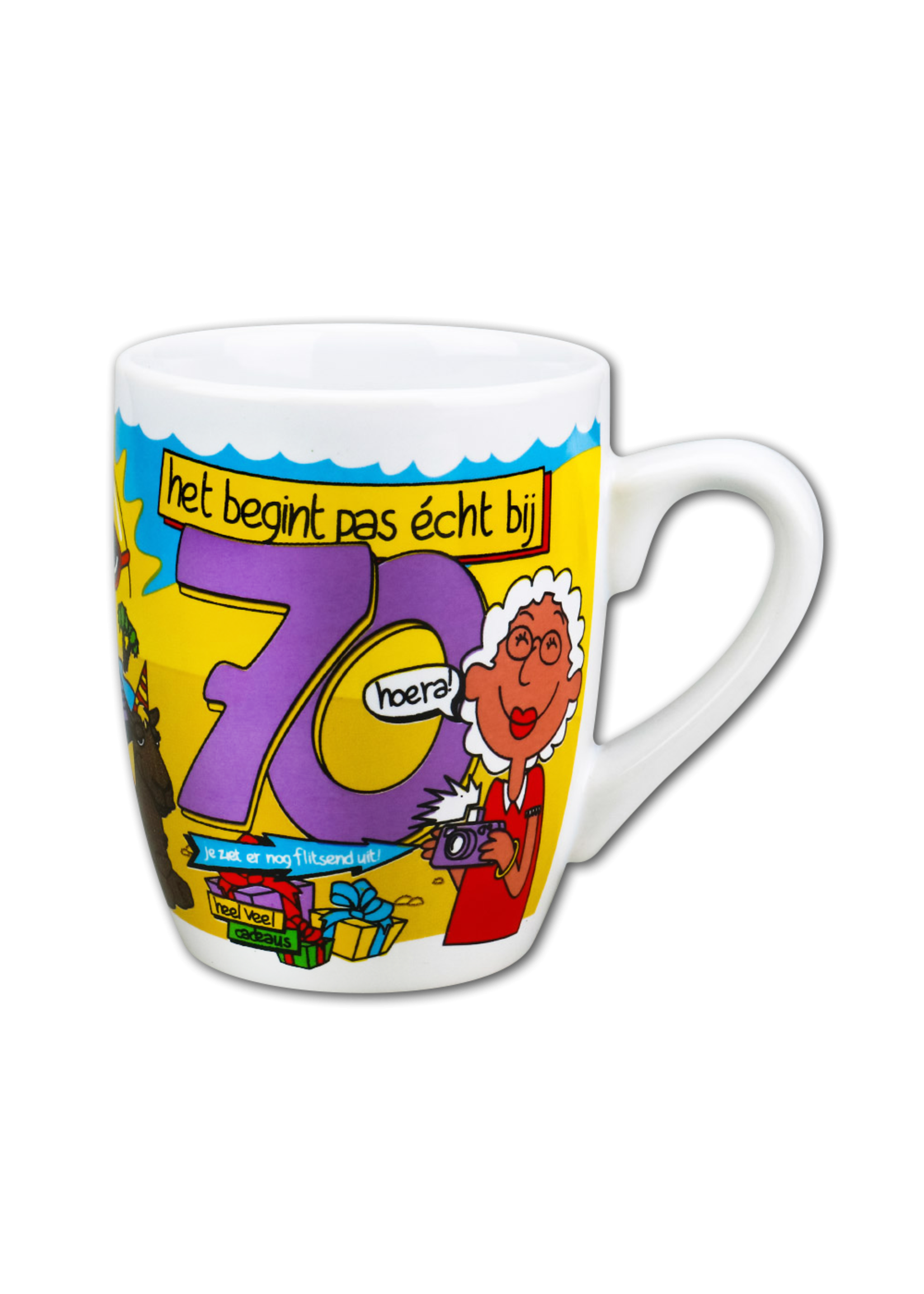 Feestkleding Breda Mok 70 jaar cartoon