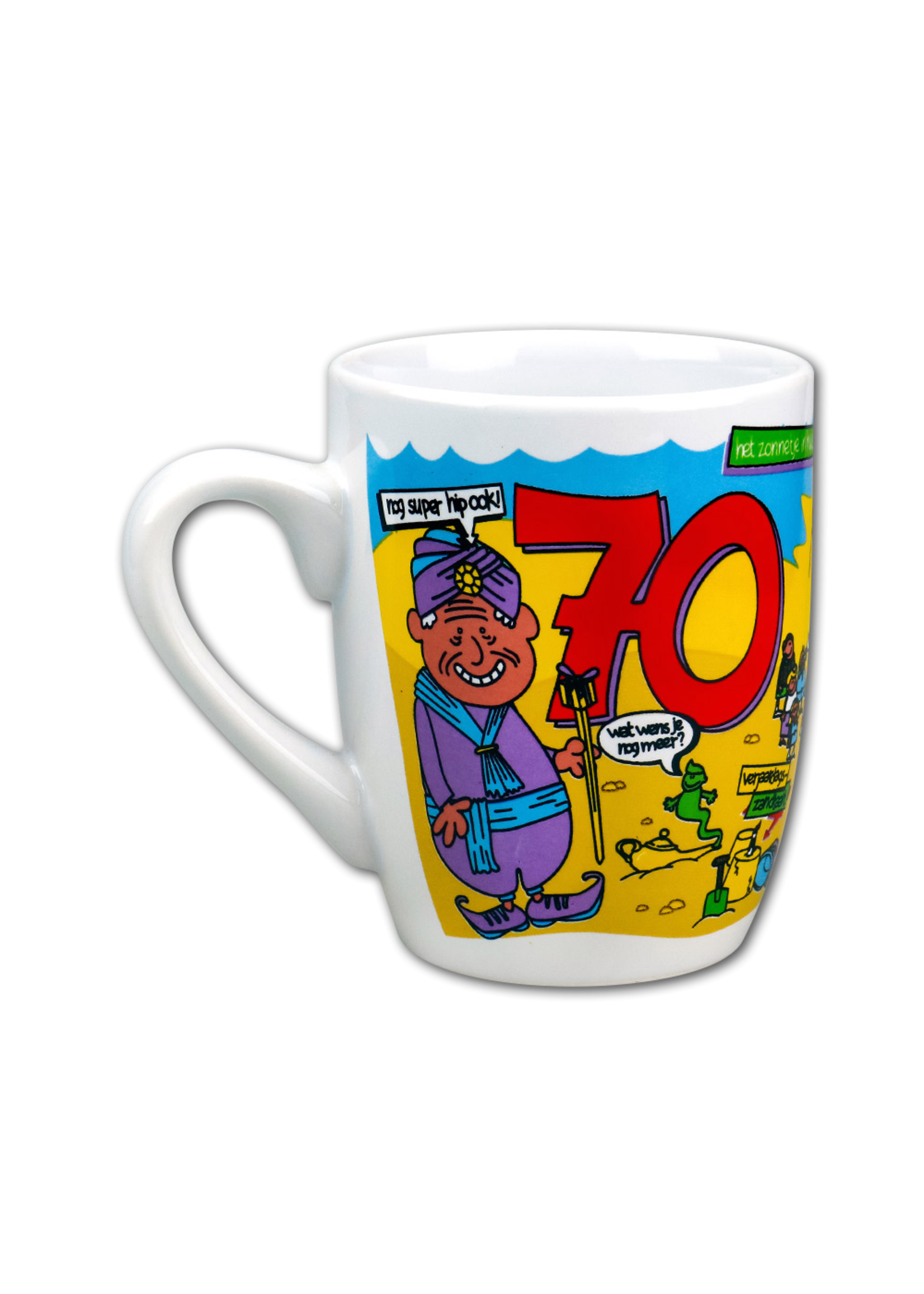 Feestkleding Breda Mok 70 jaar cartoon