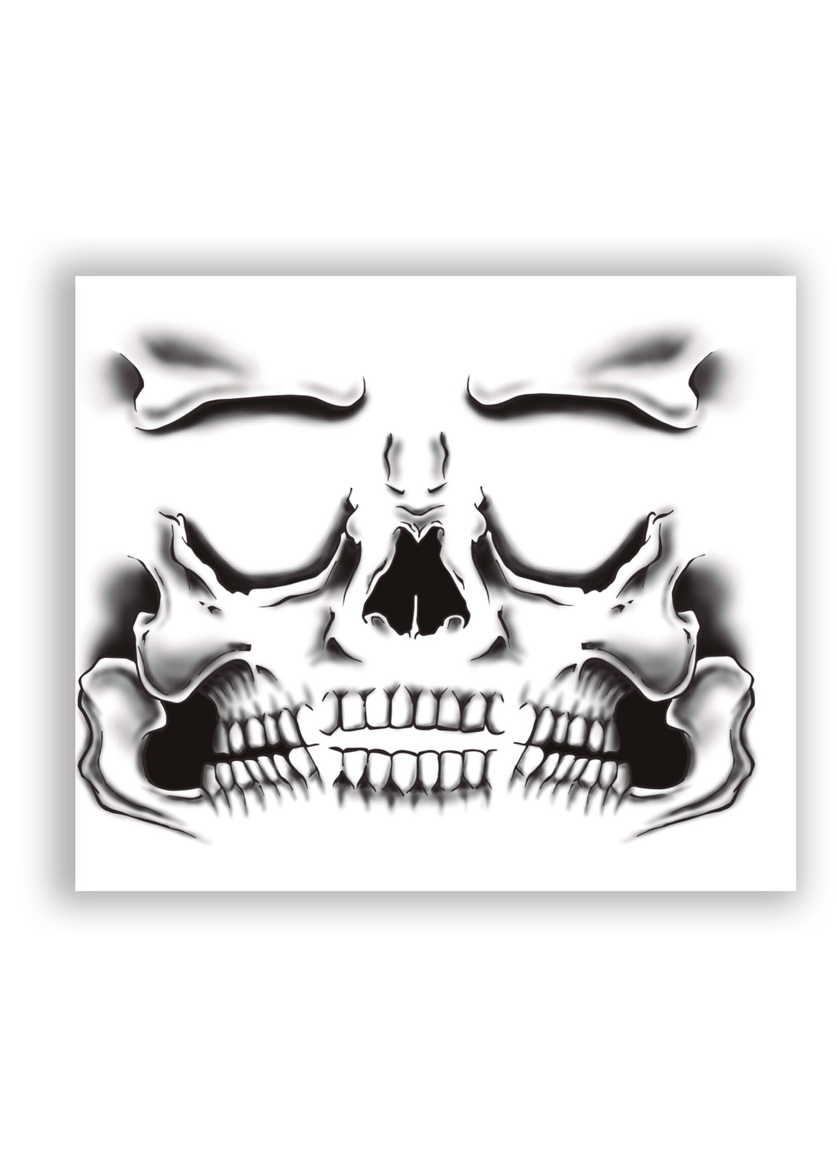 Feestkleding Breda Gezicht tattoo skelet 30 x 14 cm