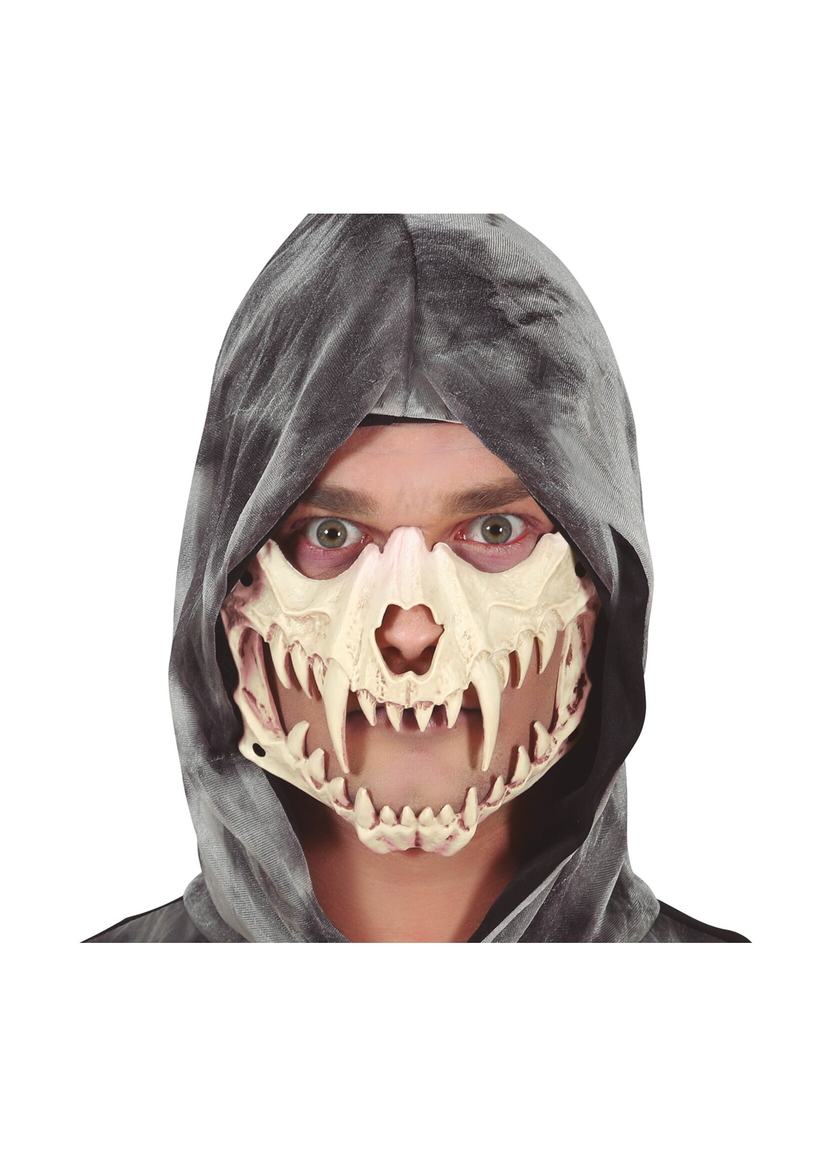 Feestkleding Breda Half masker skelet tanden wolf