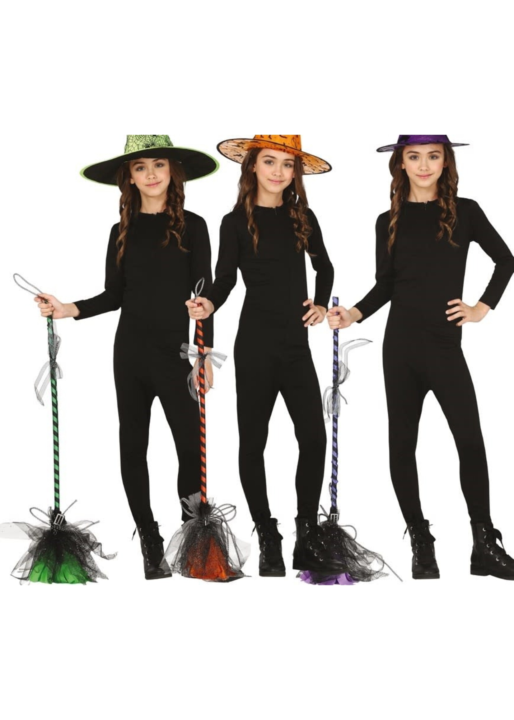 Fiestas Guirca Heksenbezem 95 cm assorti kleuren